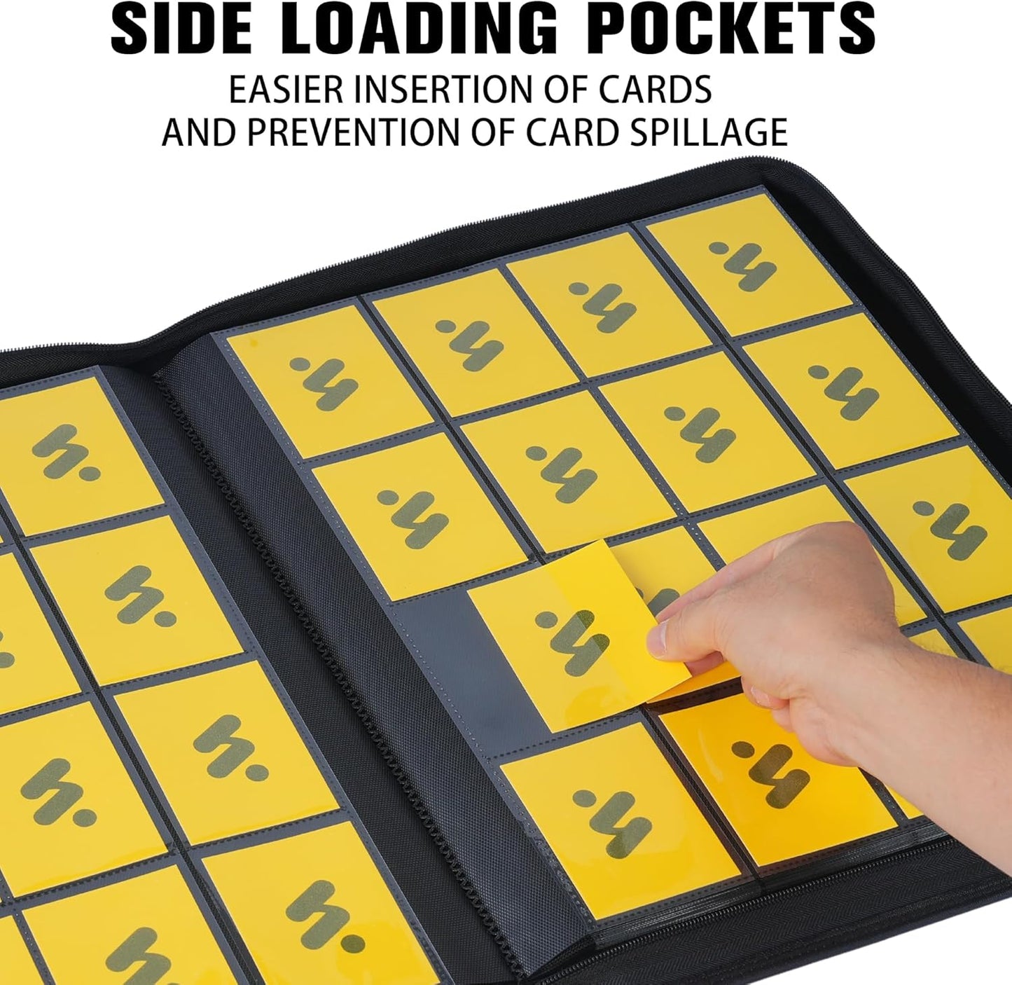 Premium 1000+ Pockets Card Binder,16 Pockets Trading Card Binder Ringless Side Loading Trading Card Album Folder for TCG -Light Blue