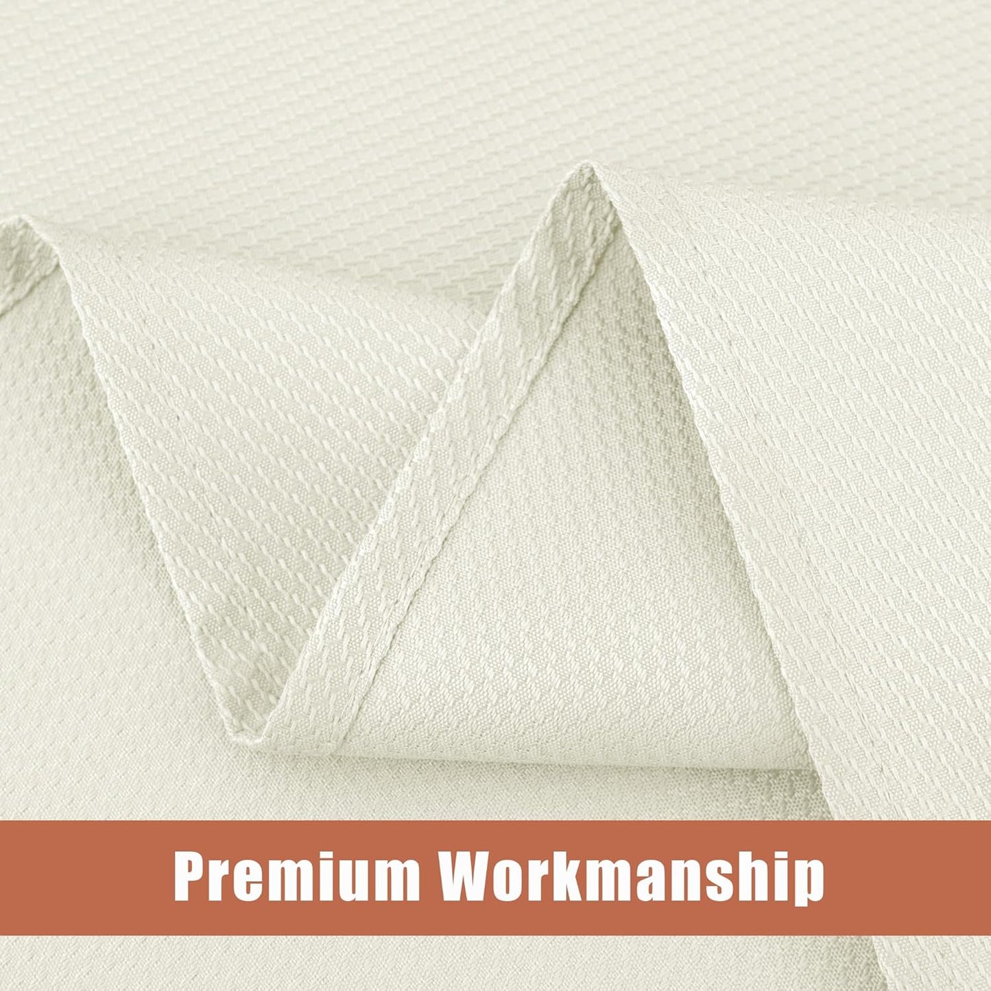 Fitable 2 Pack Beige Round Table Cloth - 60 inch in Diameter - Stain and Wrinkle Resistant Textured Fabric Tablecloth for Dinner, Party, Banquet, Event