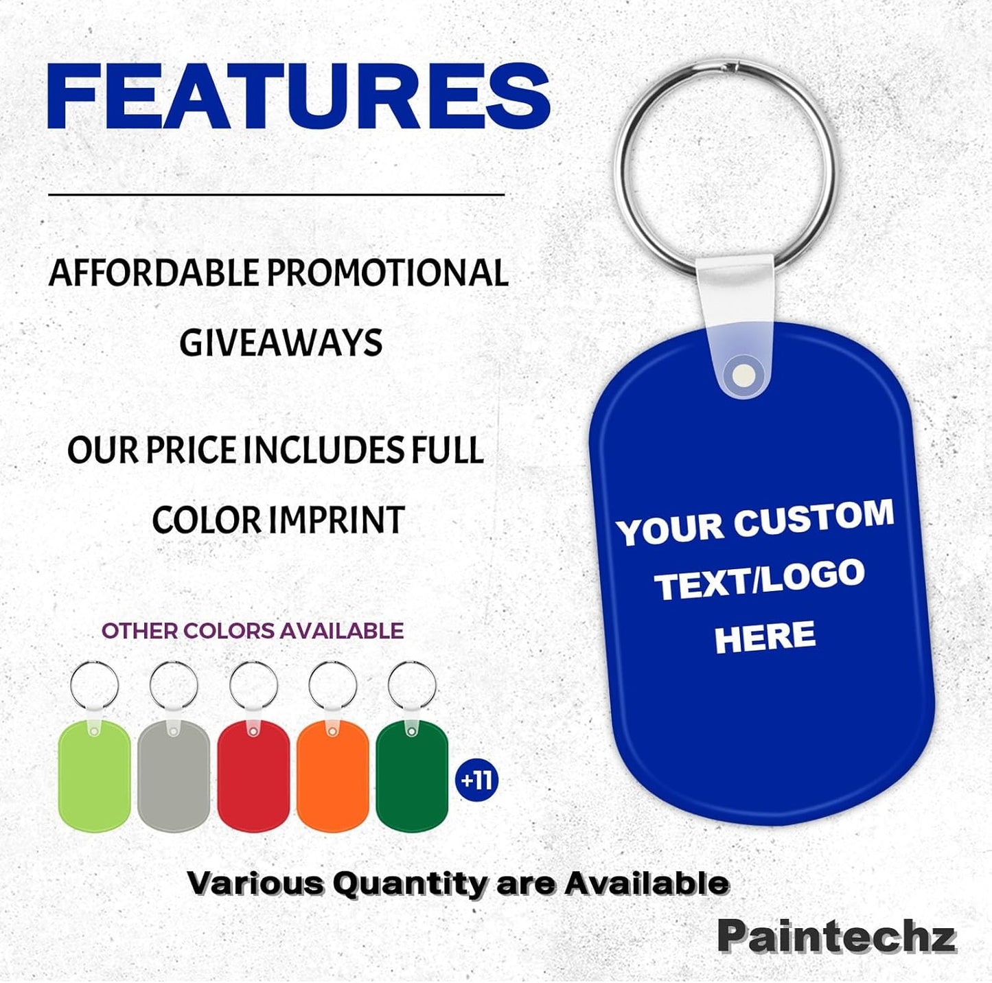Custom Oval Soft Keychains 100 Pack, Personalized Logo, Text Bulk - Perfect for Tradeshows, Party Favors, Campaign Gifts - Customizable Key Tags