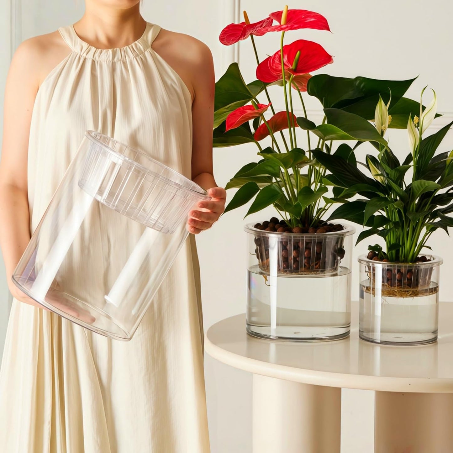 3 Acrylic Cylinder Clear Vase, Extra Large Unbreakable Plastic Flower Vases for Home Decor Centerpieces Hydroponic Plant Flower Shop Decorative (D 9.8" -D7.9 -D D6)