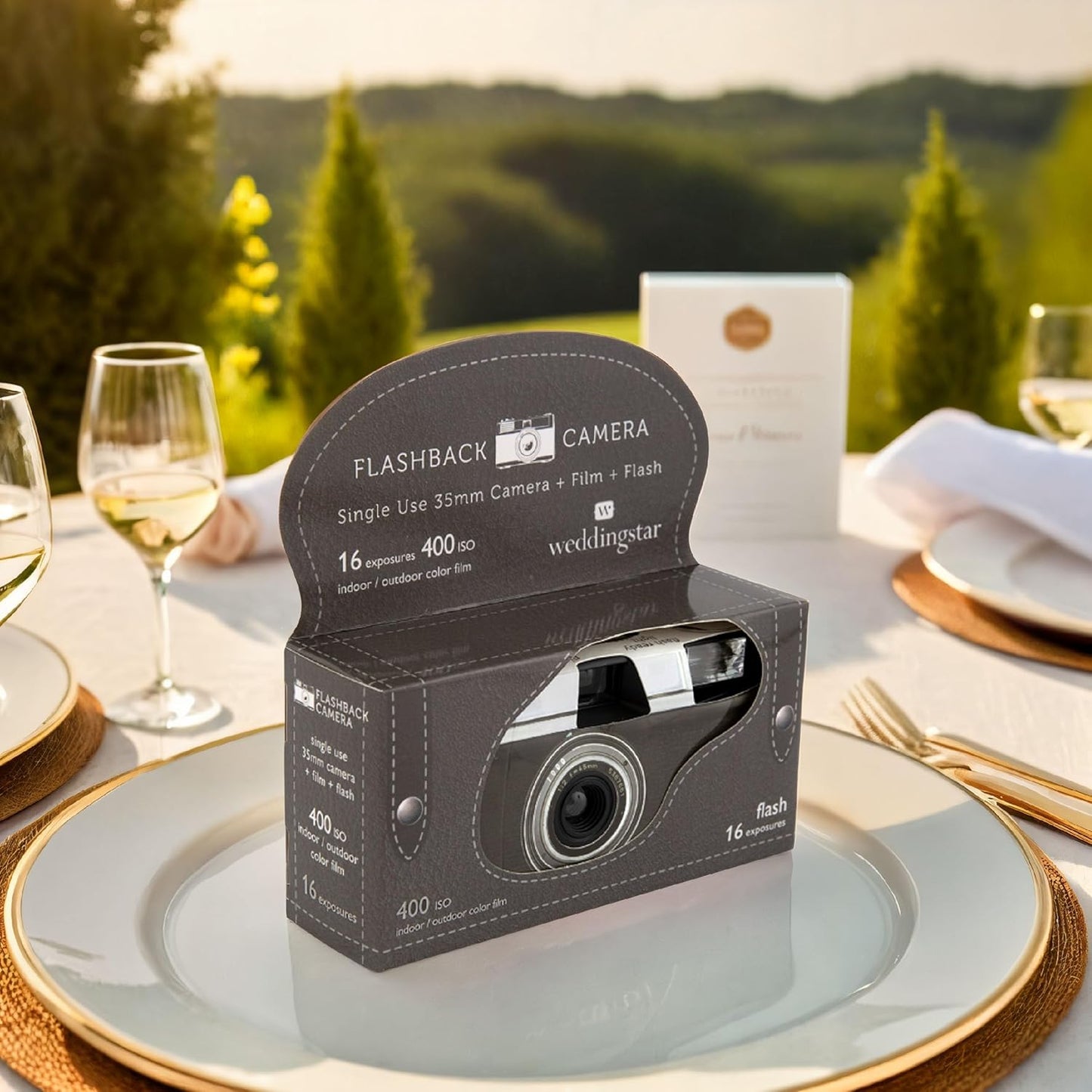 Weddingstar Disposable Camera with Flash - Single Use 35mm Film Camera for Wedding or Party Favors - Vintage (10 Pack)
