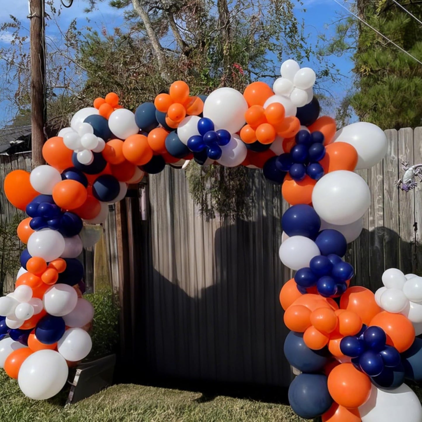 Orange and Blue Balloons, 50Pcs 12 Inches Navy Royal Blue Metallic Gold Balloons for Kids Boys Birthday Party Decorations Baby Shower Graduation Party Supplies