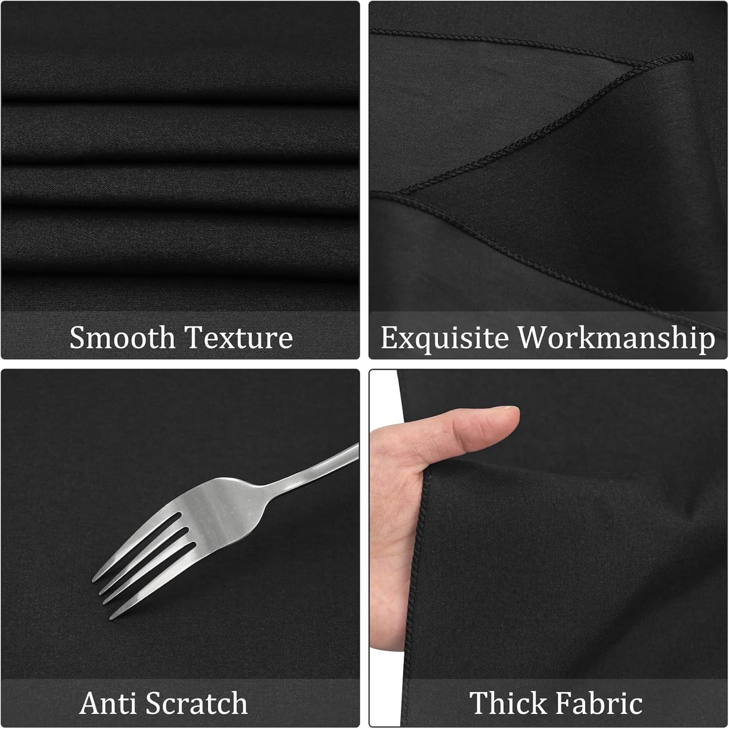Fivenl 8 Pack Round Tablecloth 90 Inch Round Table Covers Bulk Washable Polyester Fabric Round Table Clothes for Wedding Party Reception Banquet Buffet Restaurant (Black, 90 Inch)