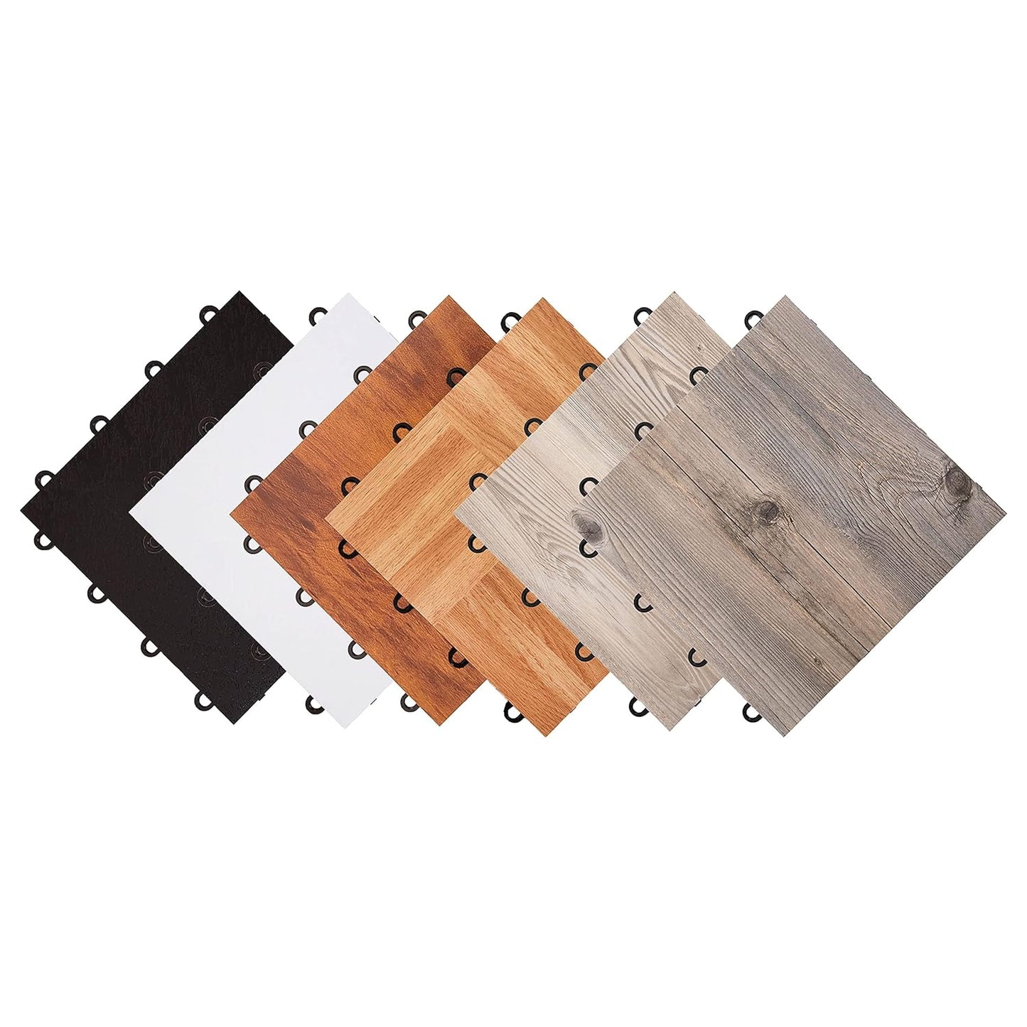 IncStores 3/8" Thick Snap Together Dance Flooring Tiles | 12”x12” Printed Vinyl Dance Floor Tiles for Practice & Performance | Barnwood | 36 Tile Pack