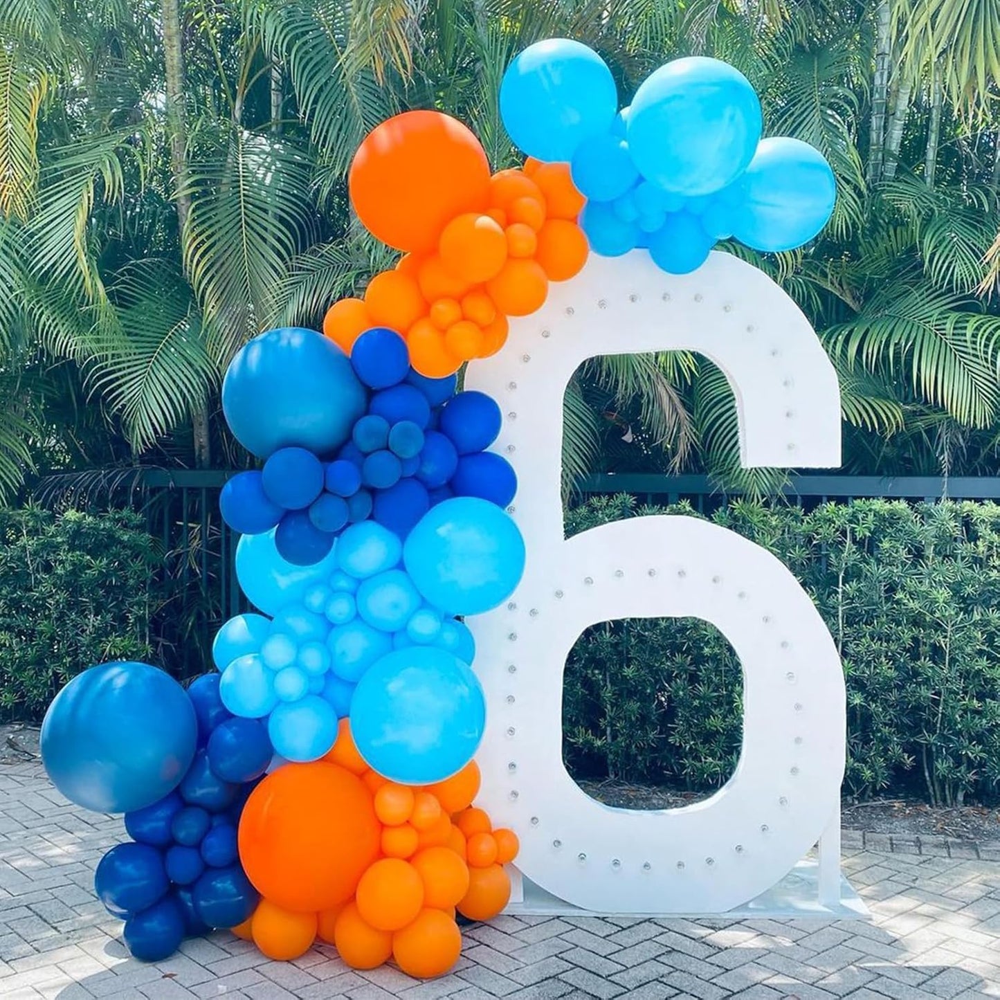 12 Inch Latex Balloons - Orange, Blue, White - Party Pack for Kids Birthday, Baby Shower, Outer Space Theme Decoration