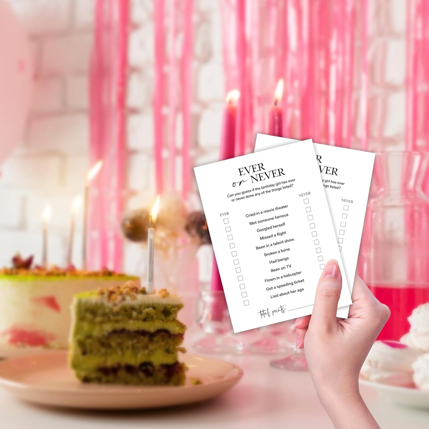 Birthday Party Games, Ever or Never, 25 Pcs Card Set for Guests, Fun Birthday Game for Teen Adults – A03