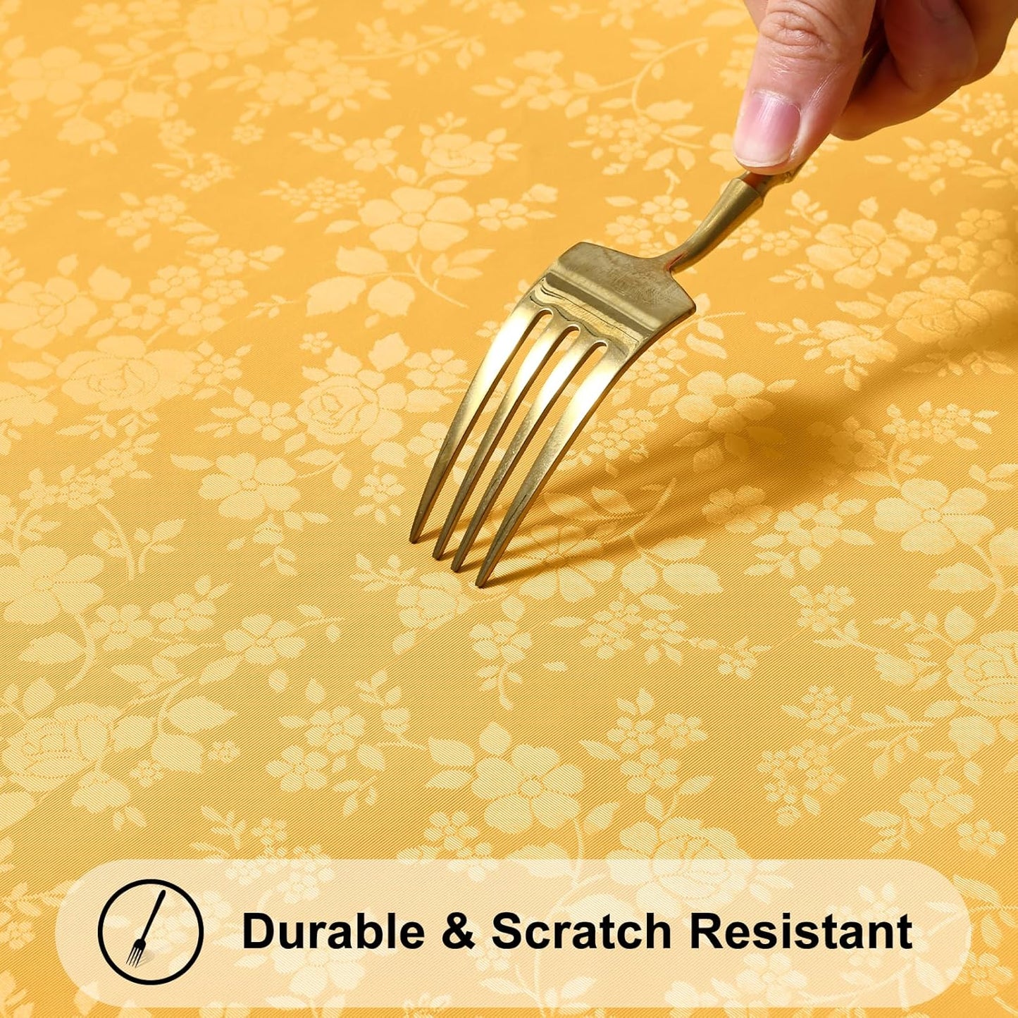 Smiry Rectangle Table Cloth, Waterproof Heavy Duty Vinyl Tablecloths, Wipeable Washable Table Cover for Kitchen and Dining Room (Mustard Yellow, 52" X 70")