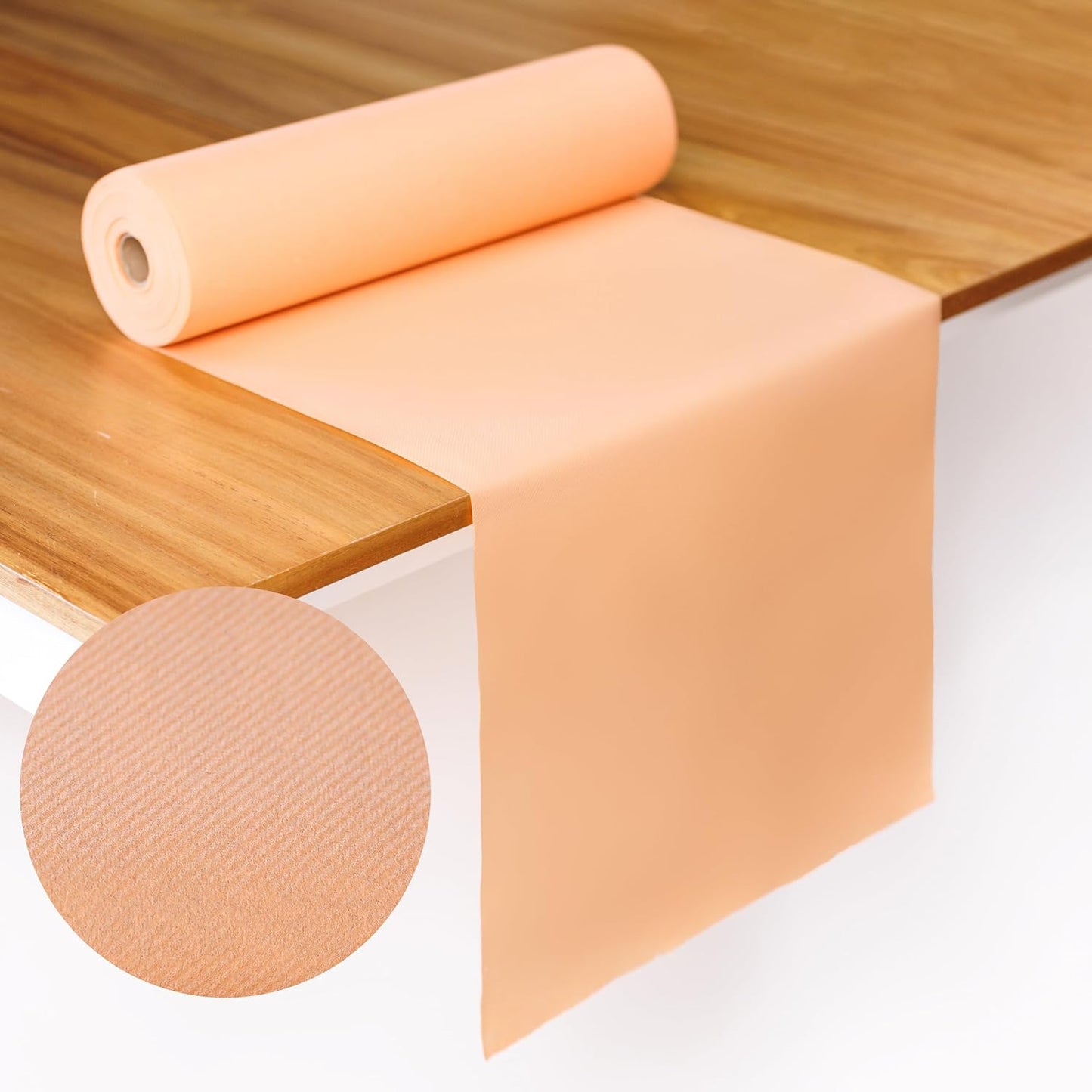 American Homestead Paper Table Runner Roll - 78 ft. Disposable Linen-Like Table Cover Roll - 20 Perforated Table Runners (16" x 48") for Parties, Weddings, and Events - Peach