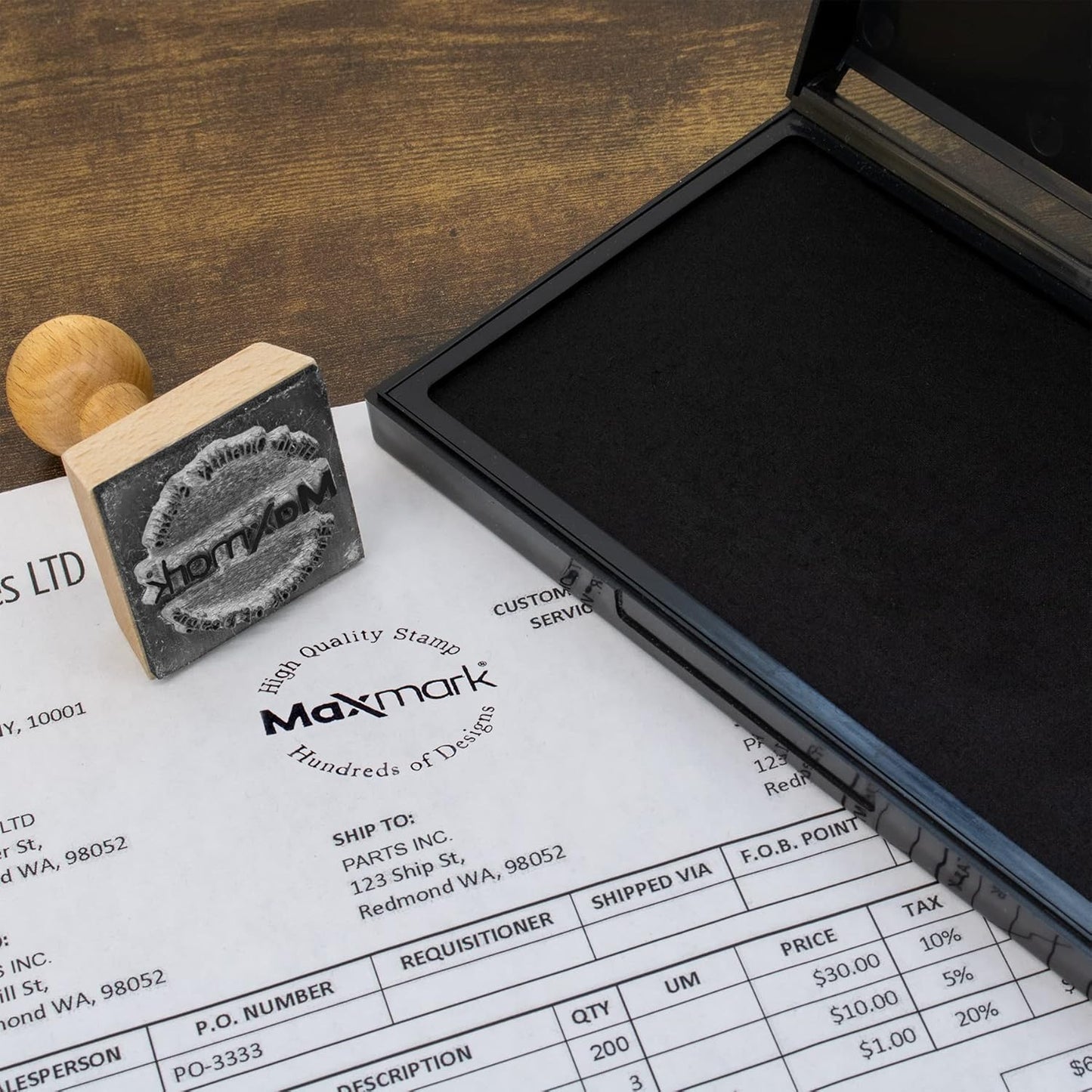 MaxMark Large Black Stamp Pad - 4-1/4" by 7-1/4" - Premium Quality Felt Pad