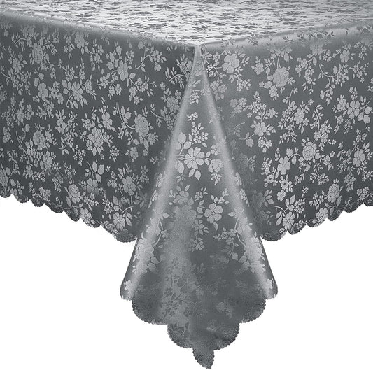 Smiry Rectangle Table Cloth, Waterproof Heavy Duty Vinyl Tablecloths, Wipeable Washable Table Cover for Kitchen and Dining Room (Grey, 60" X 84")