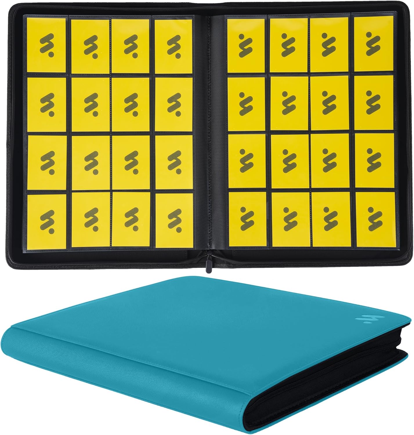 Premium 1000+ Pockets Card Binder,16 Pockets Trading Card Binder Ringless Side Loading Trading Card Album Folder for TCG -Teal