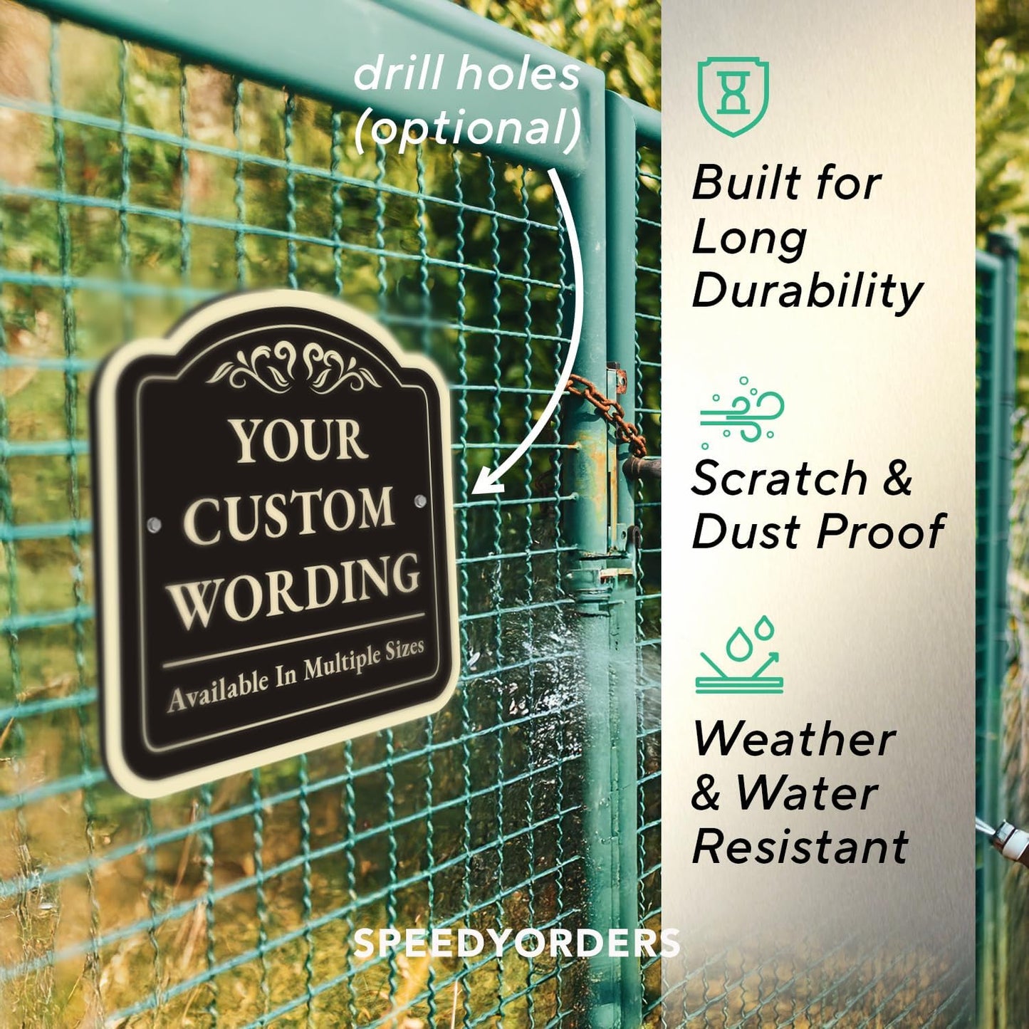 Customized Decorative Outdoor Metal Signs - Personalized Aluminum Driveway Signs, Waterproof, Black Charcoal 18x18 In