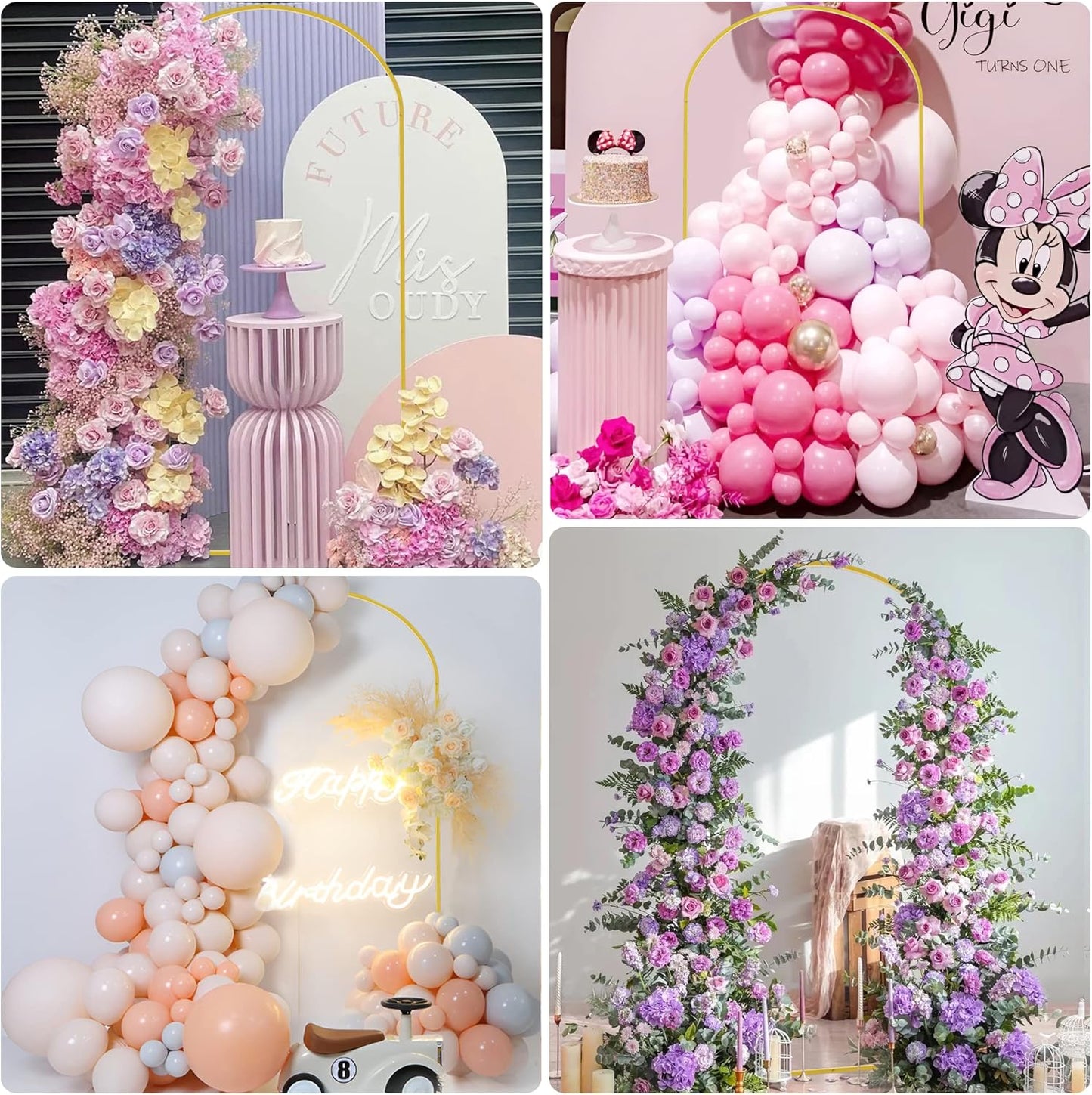 Wokceer 7.2 FT Wedding Arch Stand and Arch Cover, Metal Arch Backdrop Stand with Arch Stand Cover for Birthday Party Wedding Ceremony Bridal Baby Shower Event Decor, Nude Pink
