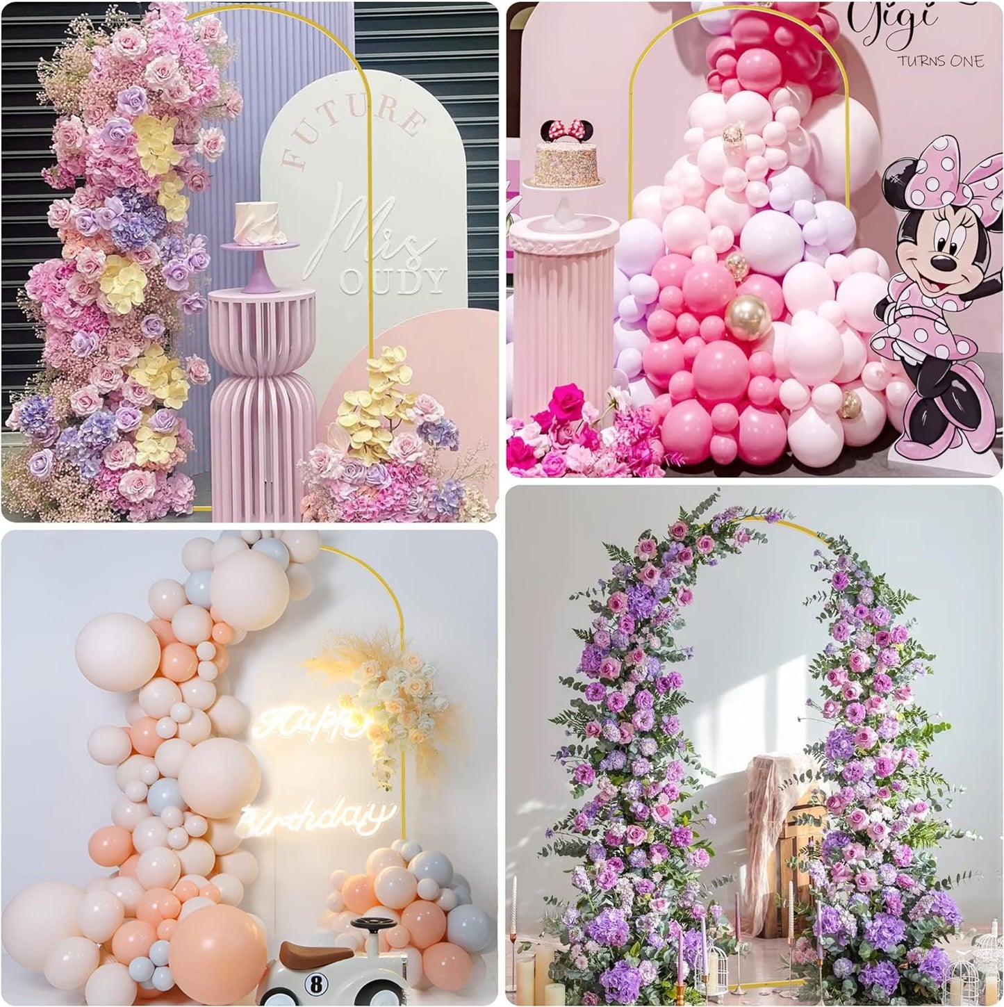 Wokceer 6.6 FT Wedding Arch Stand and Arch Cover, Metal Arch Stand with Arch Stand Cover for Birthday Party Wedding Ceremony Bridal Baby Shower Event Decor, Pink, DoorCover 1.0M-Pink-K