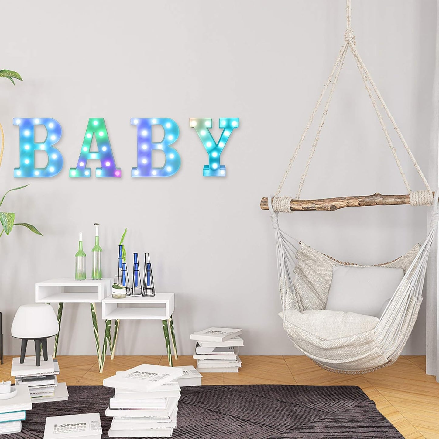 Foaky Colorful LED Number Lights with Remote, Light Up Number Sign for Night Light Wedding/Birthday Party Battery Powered Christmas Lamp Home Bar Decoration (4)