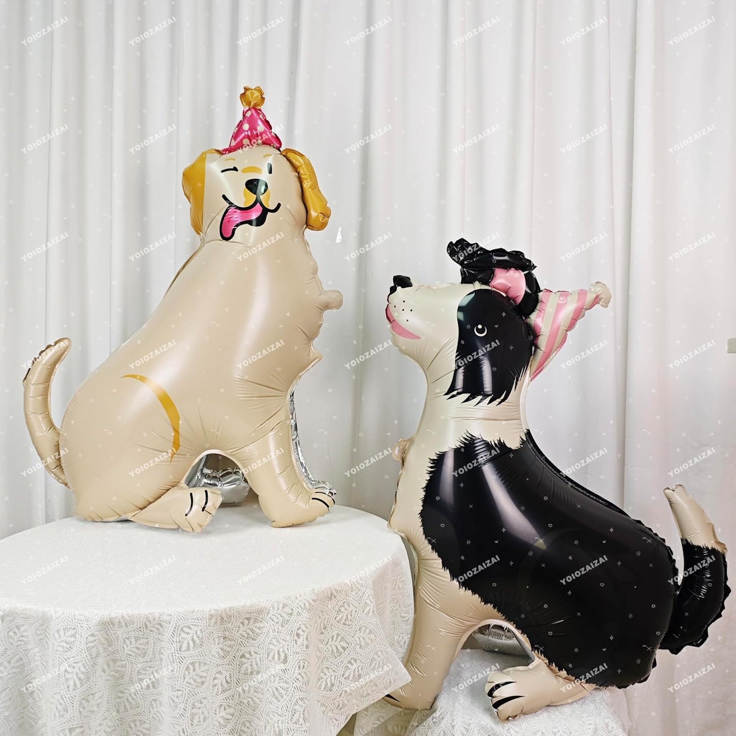 2PCS Self Standing Dog Animal Balloons Cute Pet Puppy Birthday Foil Balloon For Kids Gift Animal Dog Themed Birthday Baby Shower Pet Party Decorations Supplies