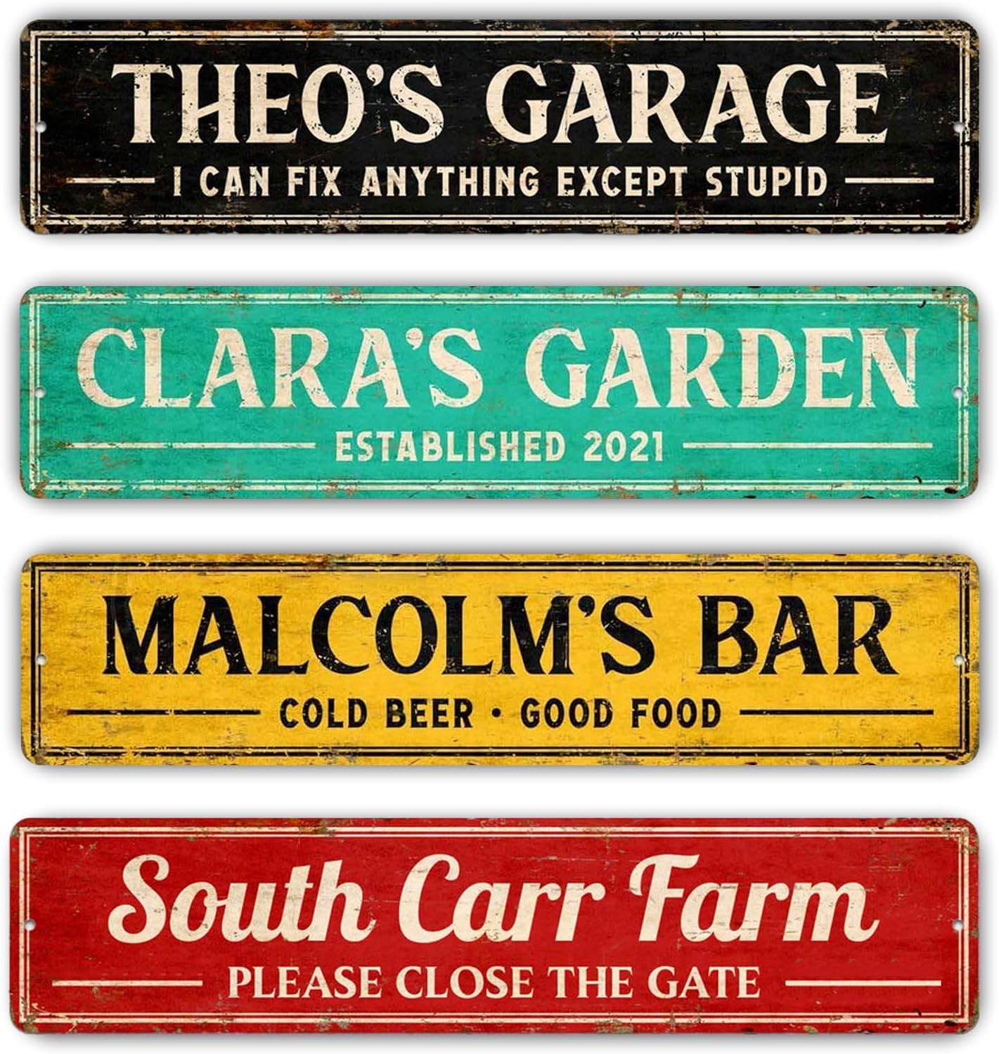 Custom Metal Sign 8x24 Inches - Personalized Street Home Bar Wall Decor, Fade-Resistant Aluminum, Weatherproof Outdoor Indoor Use