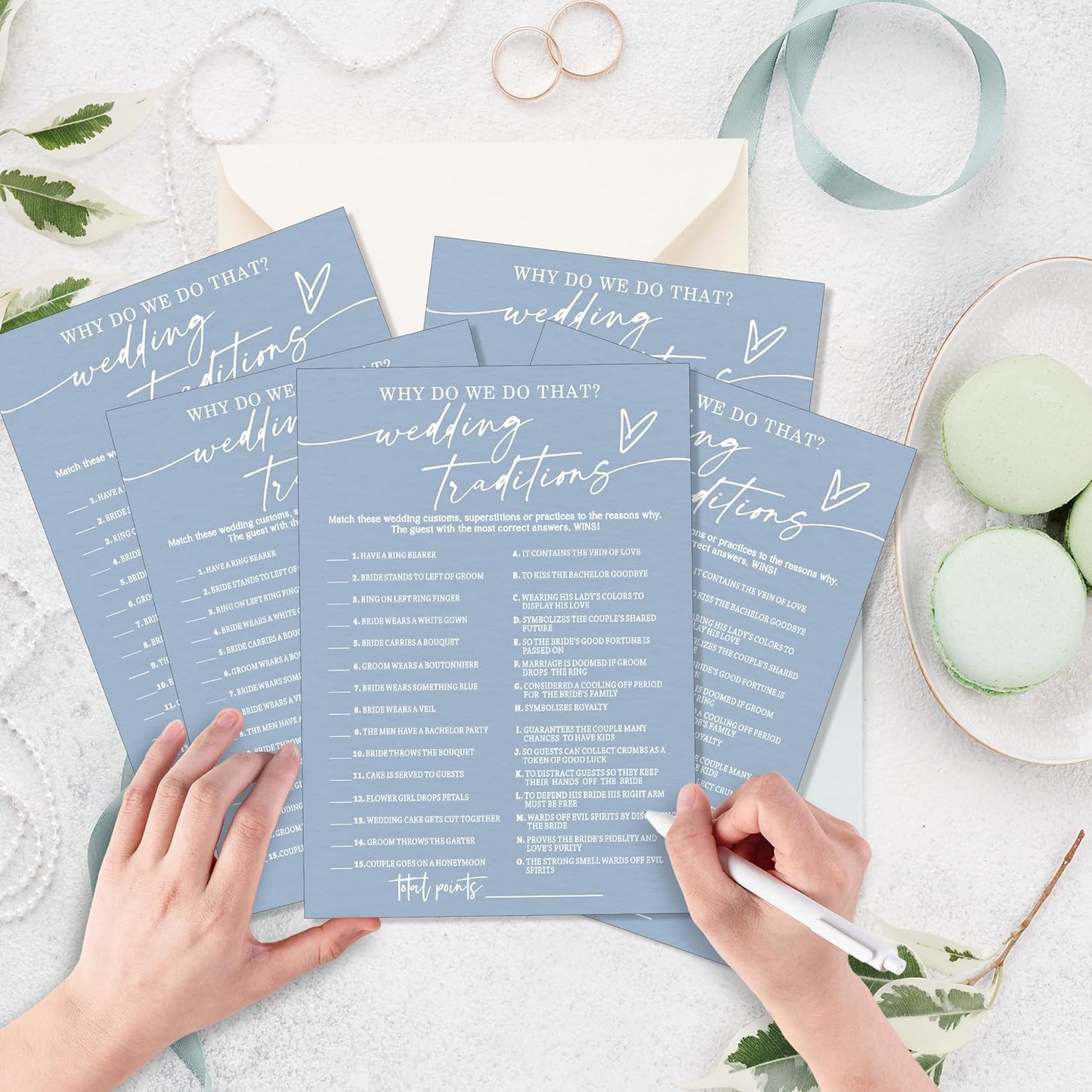 Fun Wedding Games Set - 25 Bridal Shower Games Cards, Engaging Bridal Party Entertainment for Wedding Shower, Engagement Party & Reception Fun a Must-Have for Minimalist Newlywed Game - B01