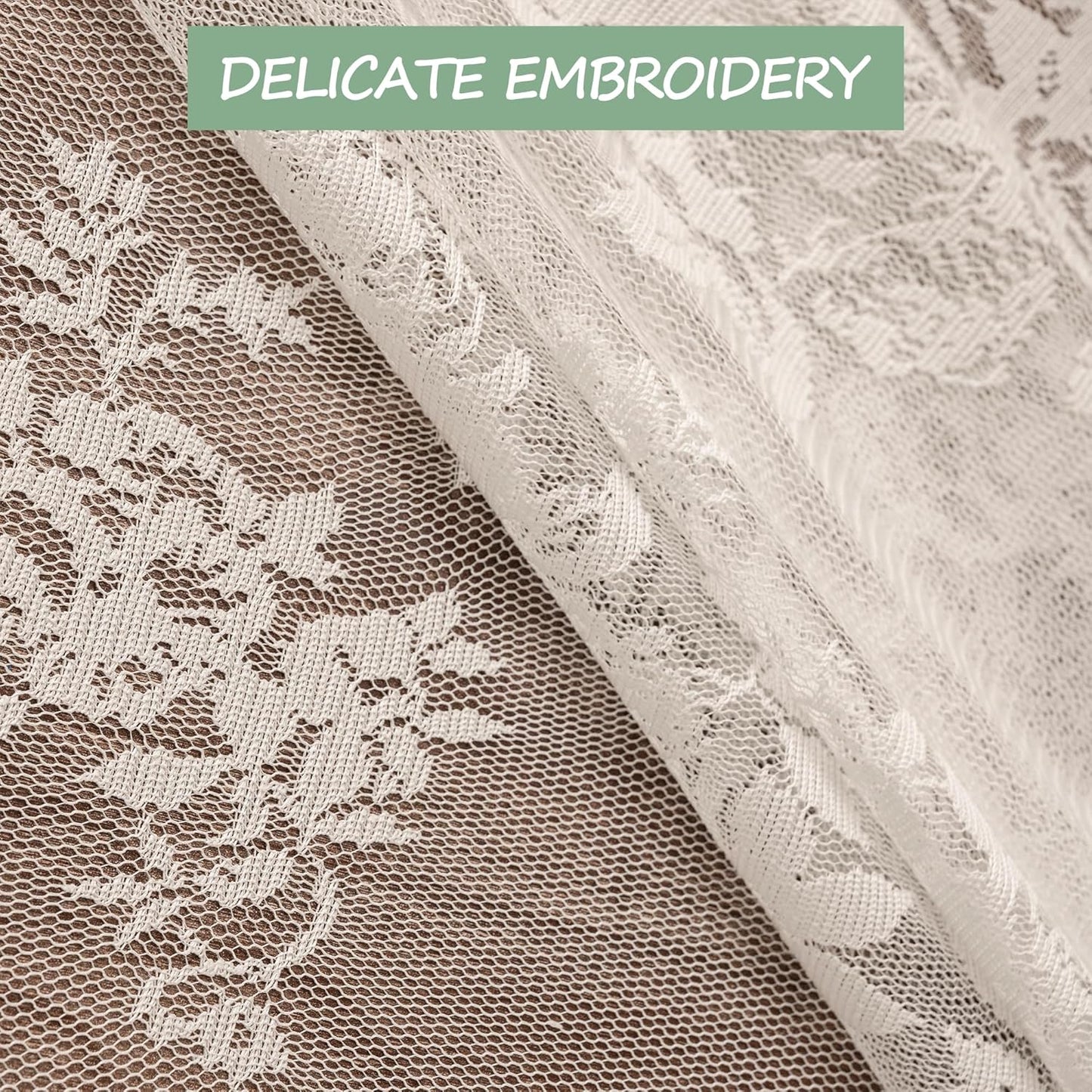 Jayla White Lace Tablecloth for Rectangular Tables, Vintage Style Wedding Table Cloths for Reception, Baby Shower, Birthday Party, Formal Dining, Dinner Parties 54 X 54 Inches