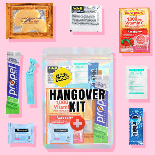 1 Pre-Filled Hangover Kit for Bachelorette Party Favors, 21st Birthday Gifts, Bridesmaid Gifts & Girls' Trips | Hangover Kit Bags & Supplies for Parties & Corporate Events