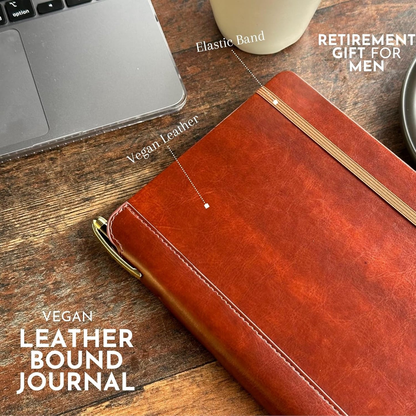 SETTINI® Lined Journal - Classic Journal for Writing Gift Set - Hardcover Vegan Leather, Includes Luxury Pen in a Unique Pen Holder, 192 Pages, 6 x 8.5 inches, Birthday Gift