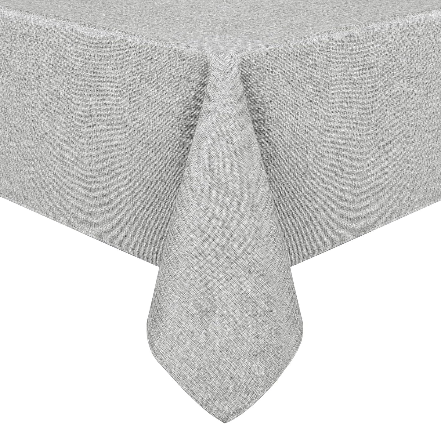 Hiasan Faux Linen Rectangle Tablecloth - Wrinkle and Stain Resistant Washable Table Cloth for Kitchen Dining Room Holiday Table Cover for Dinner, Light Grey, 30 x 60 Inch