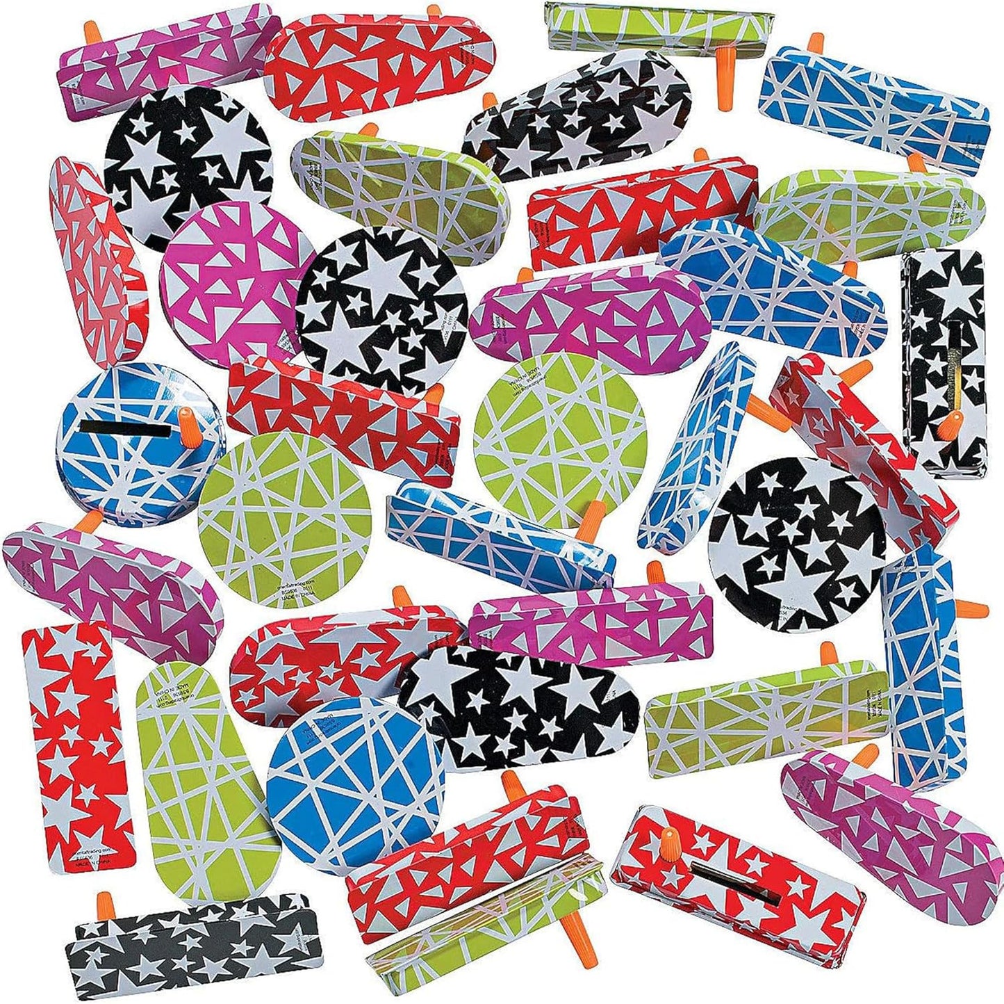 Fun Express Bulk Metal Noise Makers for Sporting Events - 50 Pack Hand Clappers & Clackers for Football Games, Pep Rally Supplies | Loud Stadium Noisemakers for Party Favors & Celebrations