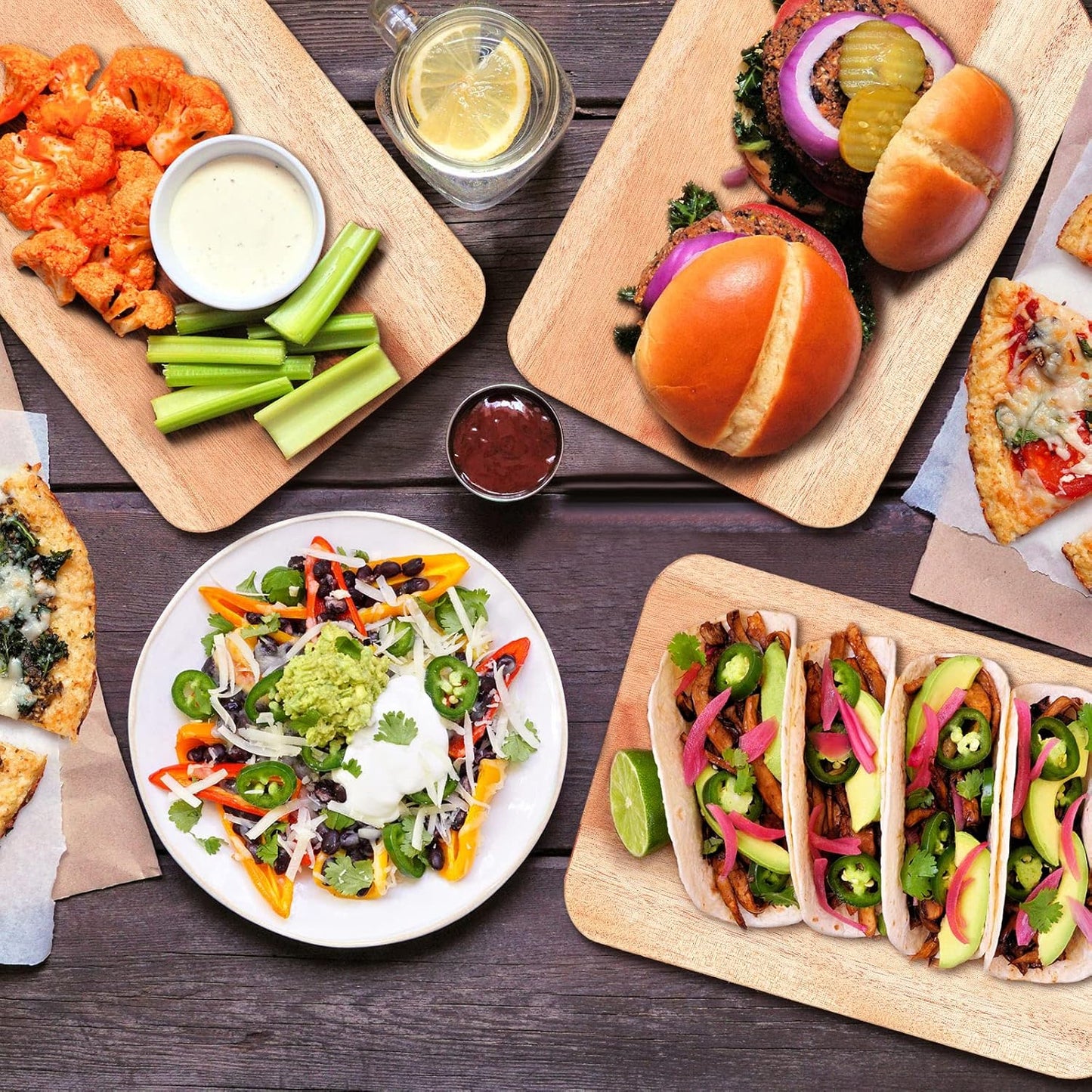 Patelai 12 Packs Wooden Cutting Board Set with Handles Large Kitchen Serving Plain Chopping Board Bulk Gifts for Mom for Vegetables Meat Pizza Cheese Fruit Bread(Walnut,15 x 7 Inch)