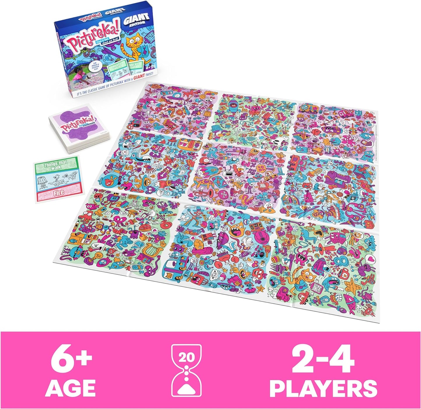 Spin Master Games, Pictureka. Giant Edition, Family Game for Indoor & Outdoor Fun with Big Oversized Board, for Family and Kids, 2-4 Players, Ages 6 & Up