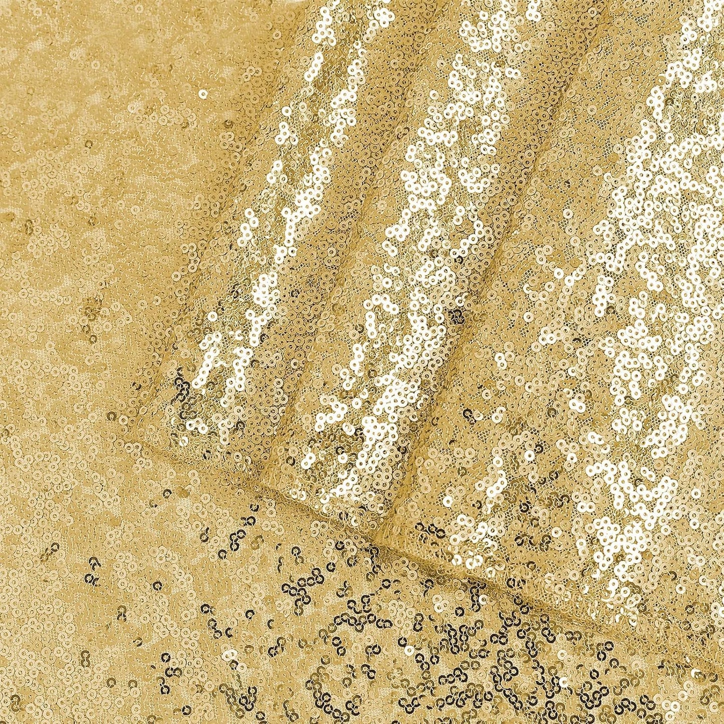 OQSQ Gold 50" Round Sequin Tablecloth, Glitter Tablecloth for Bridal Shower Decorations, Birthday, Wedding, Dessert, Banquet.