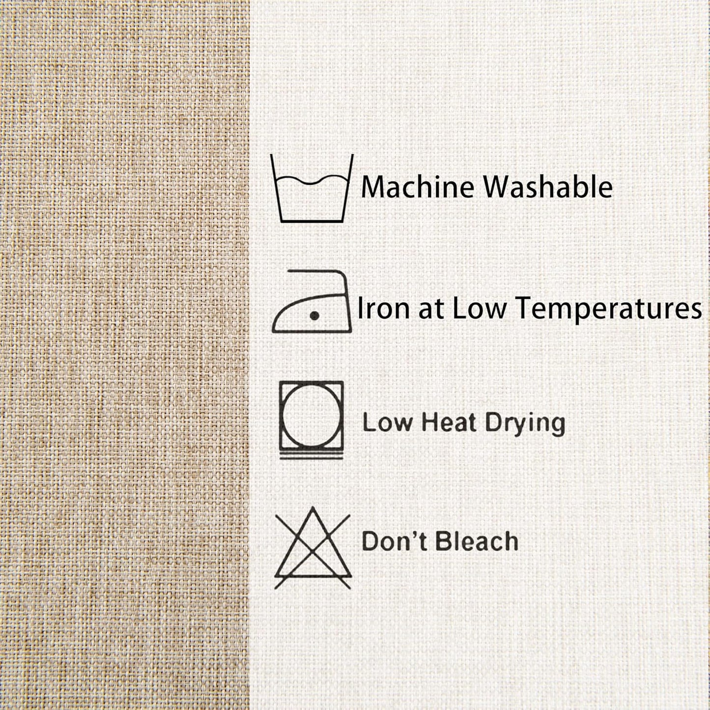 Hiasan Faux Linen Rectangle Tablecloth - Wrinkle and Stain Resistant Washable Table Cloth for Kitchen Dining Room Holiday Table Cover for Party Dinner, Beige, 60 x 84 Inch