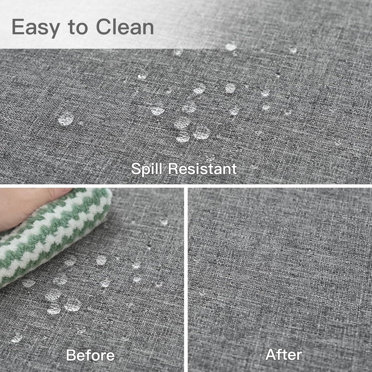 maxmill Rectangular Tablecloth Linen Texture Stain Proof Waterproof Wrinkle Free Spillproof Washable Fabric Table Cloth Farmhouse Tablecloths for Dining Room Party Holiday, 60 x 140 Inch, Dark Grey