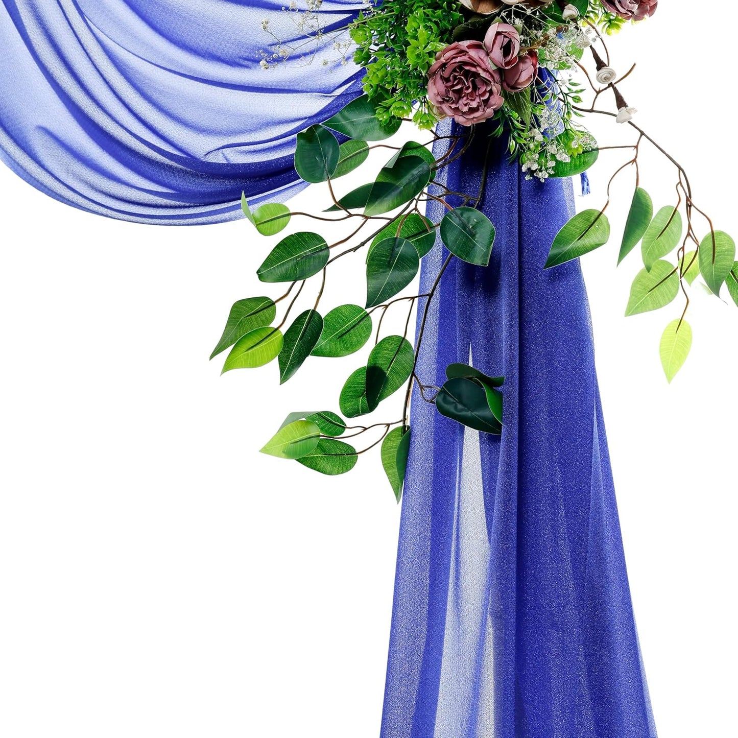 VDS Pack of 1 Panel (30 Inch X 30 Feet) Wedding Arch Draping Fabric Sheer Chiffon Fabric Drapery for Wedding Ceremony Reception Swag Backdrop Canopy Chuppah ARBO Altars Decoration (Royal Blue)