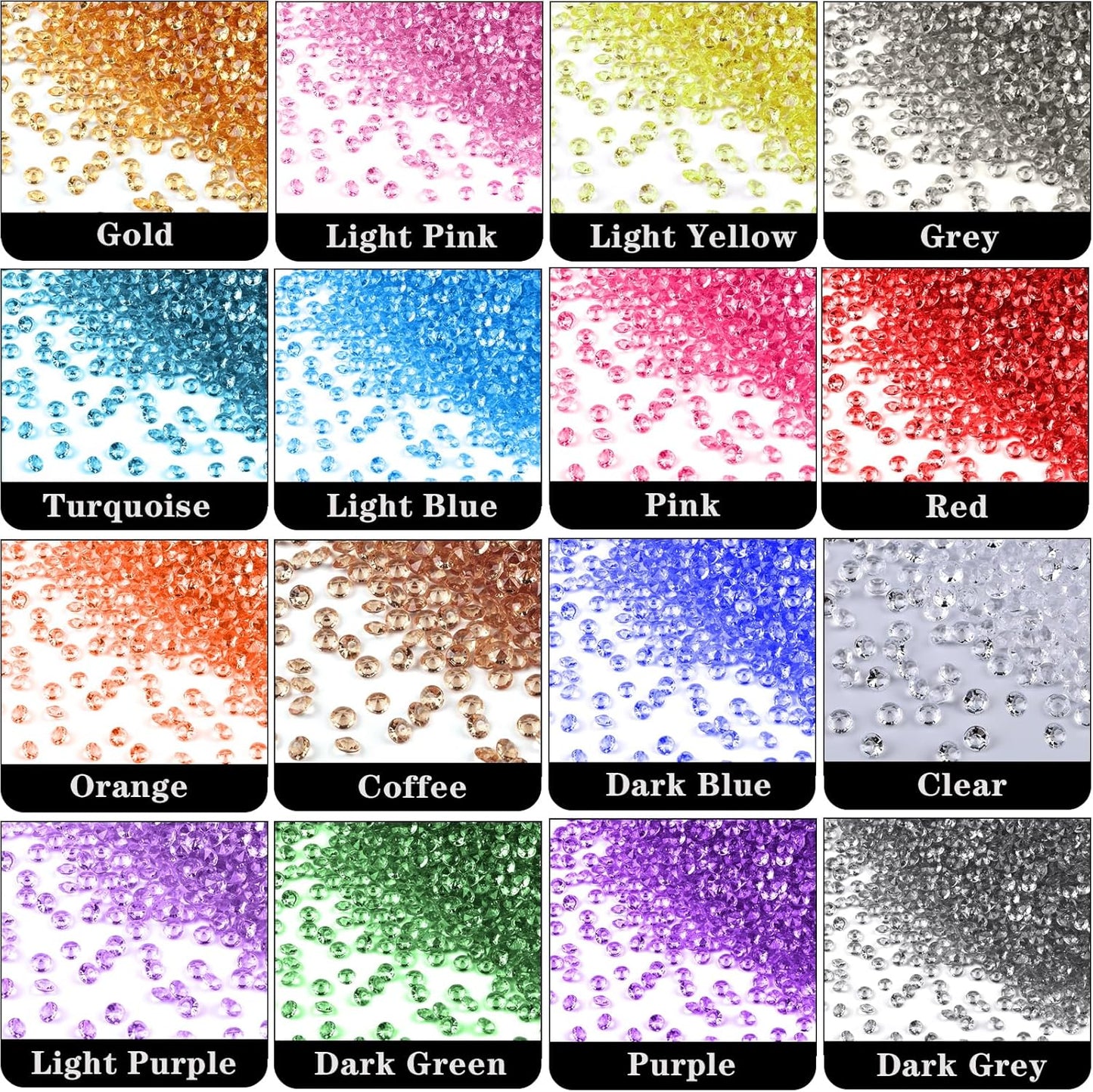 10000Pcs Crystal Acrylic Diamond Fake Gems Vase Filler, 4.5mm Faux Diamonds for Table Scatter Wedding Party, Bridal Shower, Birthday Decoration, Light Yellow