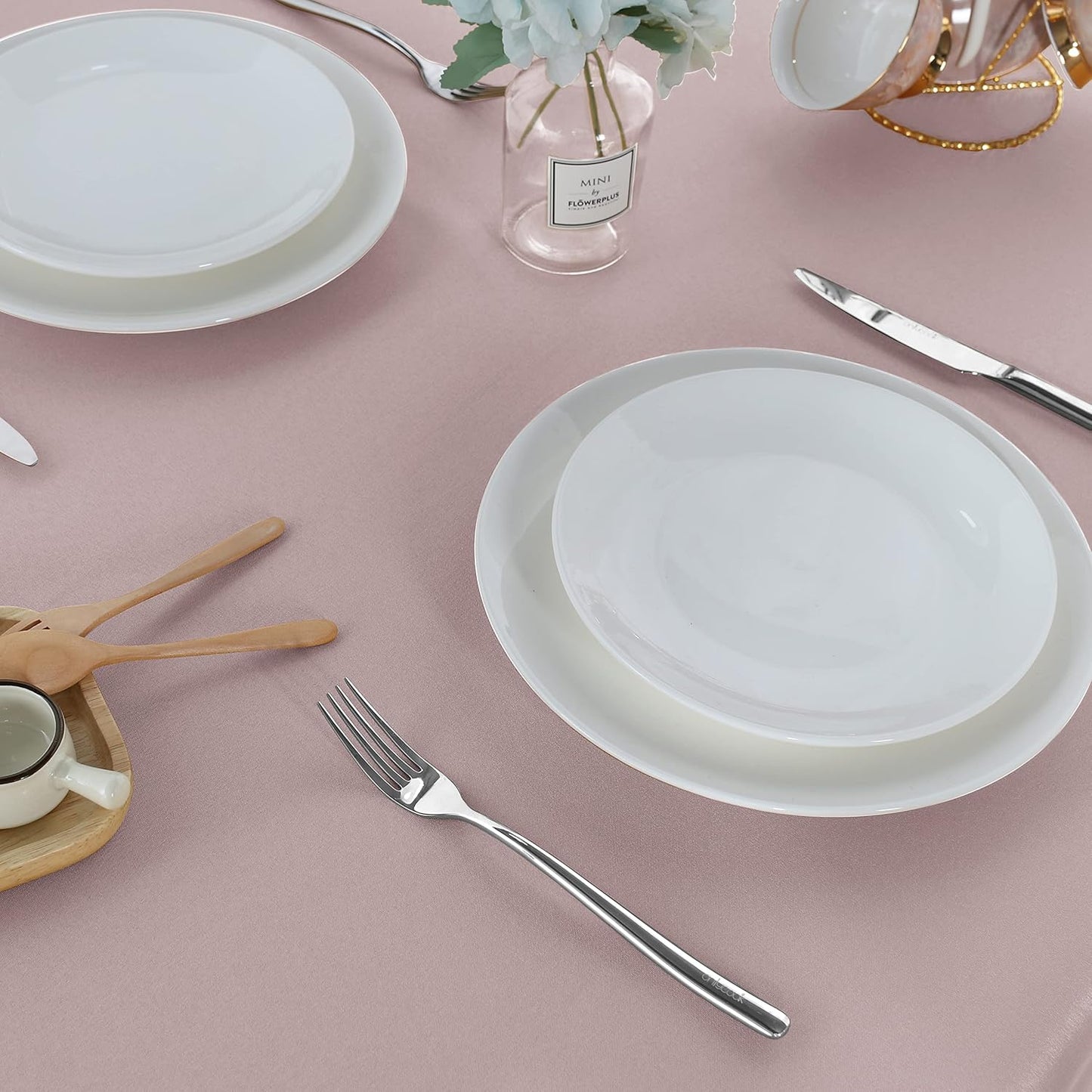 Fitable Square Tablecloth 54x54 inch Tablecloth Stain and Wrinkle Resistant Washable Polyester Table Cloth for Buffet Parties and Camping, Blush