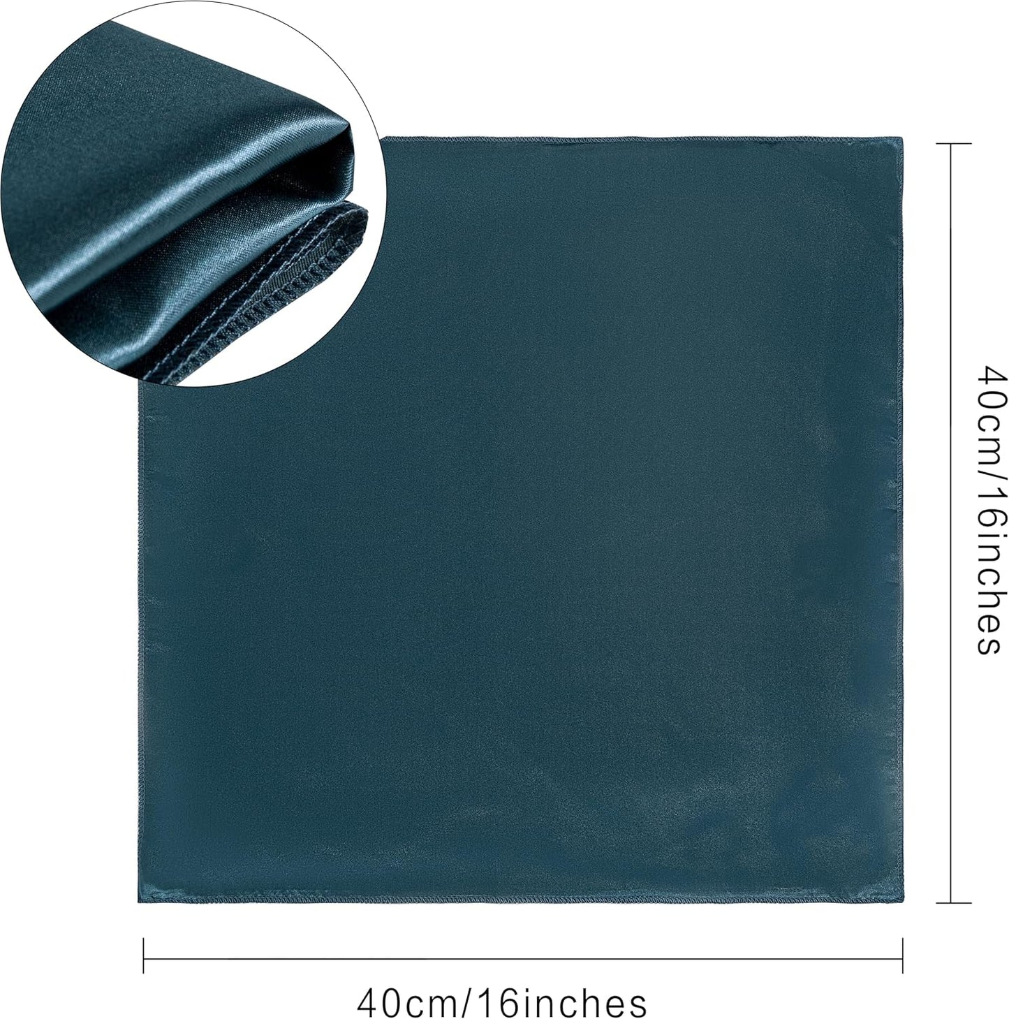 36 Pack Square Satin Dinner Napkins, 16x16 Inches Silky Soft Smooth Table Cloth Napkins for Restaurant Weddings Banquet Party Decoration, Deep Sea Blue