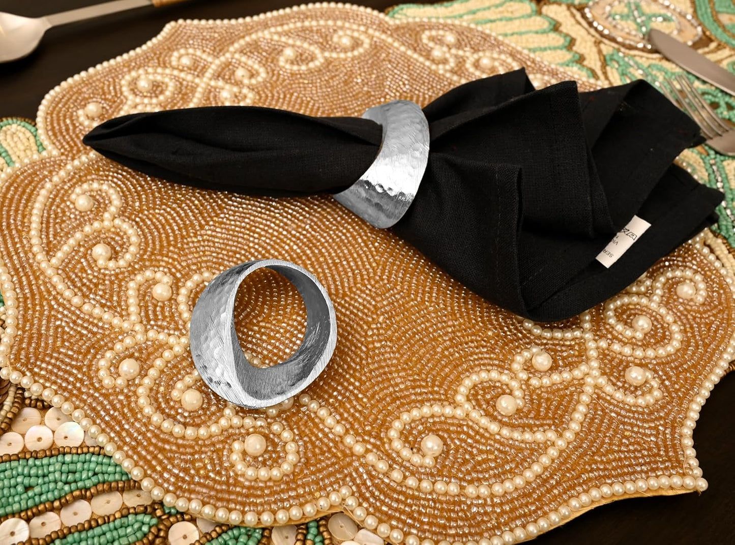 Mobius Metal Napkin Rings - 12-Pack Silver Art Deco Lightweight Metal Table Décor for Fall, Thanksgiving, Banquet, Christmas, Decor, Weddings, Dinner Parties & Everyday Use - ALPHA Living HOME