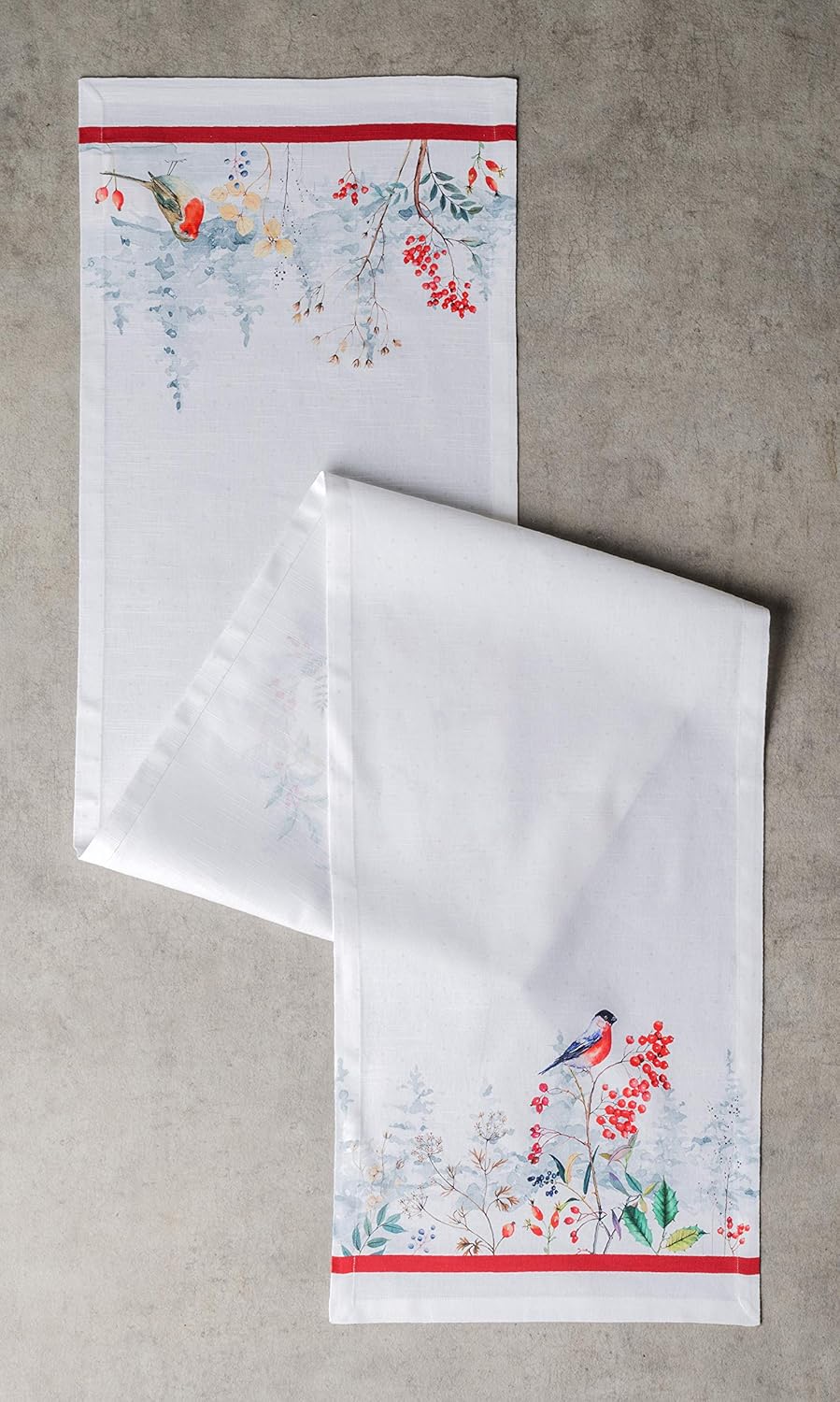 Maison d' Hermine Table Runner 100% Cotton Single Layer Table Runners 48 inches Long Decorative for Home Kitchen Dining Party Baby Shower Wedding Bridal Shower (Morzine, 14.50" x 48")