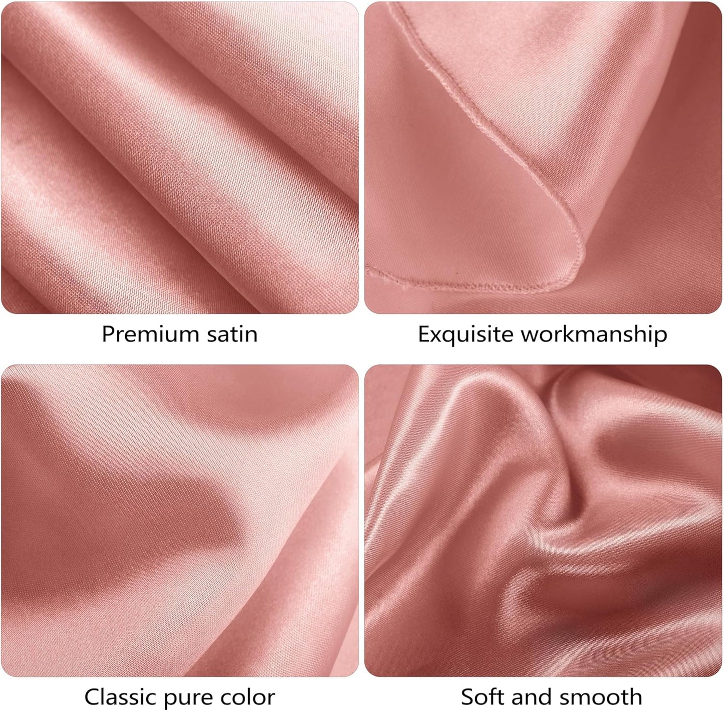 Ruisita 120 Inches Round Satin Tablecloths Rose Gold Overlay Round Satin Table Cover Bright Silk Tablecloth Smooth Fabric Tablecloth for Wedding Banquet Table Decoration