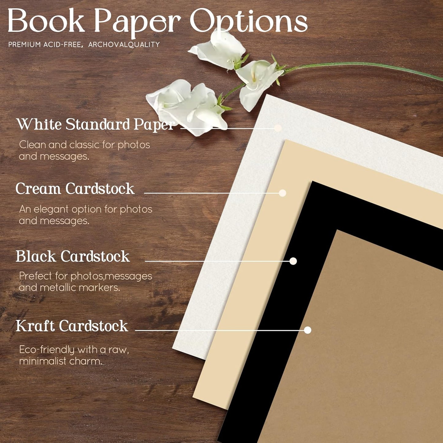 Wedding Guest Book, Custom Wooden Sign-in Book for Reception, Instant Photo Booth Album - Ideal for Wedding Album & Keepsake, Wedding Gift for Couple (A5-8.5 x 6 inch)