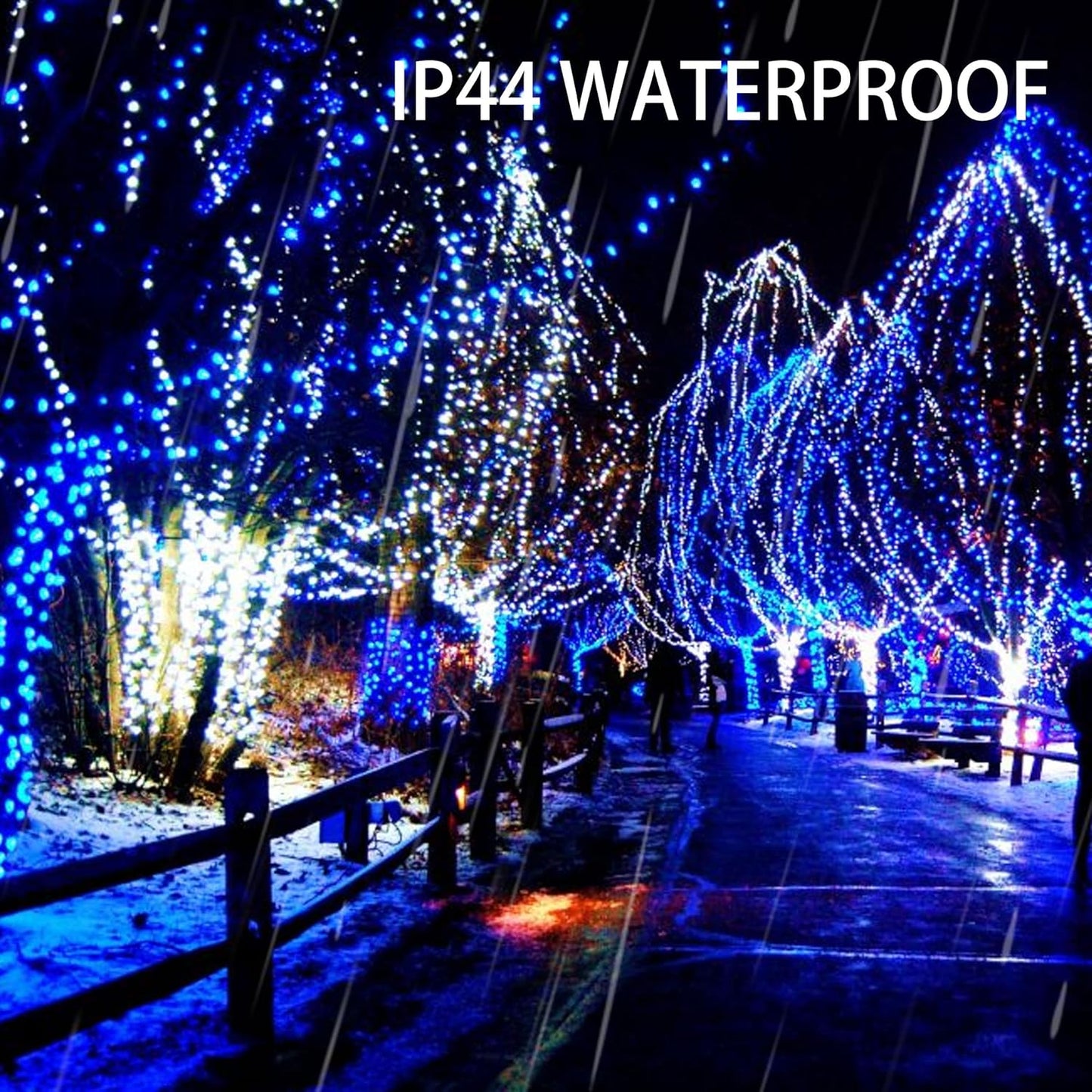 Dazzle Bright Fairy Lights Battery Operated, 4 Pack Total 80FT 240LED Silver Wire Waterproof Battery Operated String Lights, Christmas Decorations for Indoor Outdoor Bedroom Yard Decor, Blue