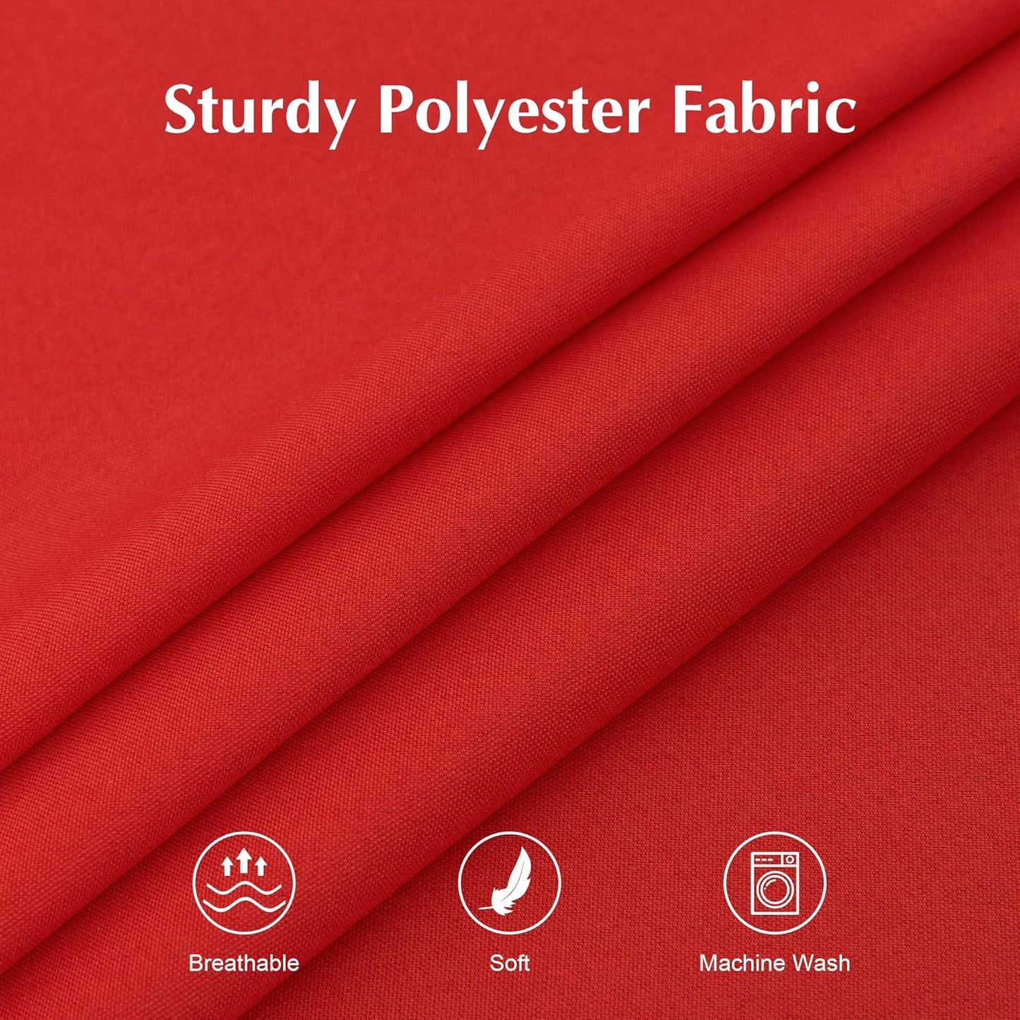 2 Pack Square Table Cloth 60X60 Inch Red Washable Fabric Tablecloth Polyester Solid Dining Table Cover for Birthday Party Dinner Holiday Outdoor Indoor