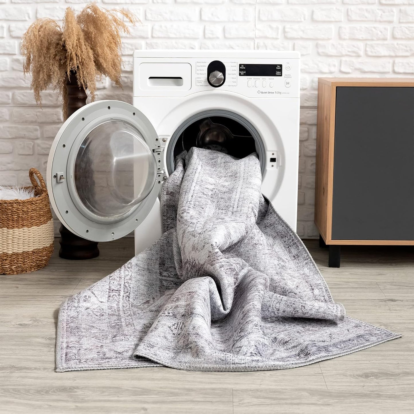 Bloom Rugs Washable Non-Slip 12 ft Runner - Blush/Beige Traditional Medallion Runner for Entryway, Hallway, Bathroom, and Kitchen - Exact Size: 2.5' x 12'