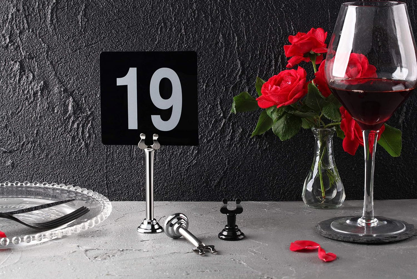 New Star Foodservice 23428 Triton Harp Clip Style, Place Card/Table Number Holder, 1.5 Inch, Silver, Set of 12, 23411