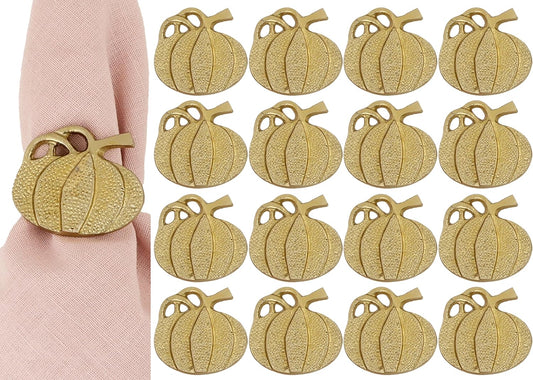 Set of 12 Decorative Metal Napkin Rings - Antique Copper Pineapple Lightweight Napkin Rings - Table Accents for Elegant Dining, Weddings & Everyday Celebrations (Gold)- ALPHA Living HOME