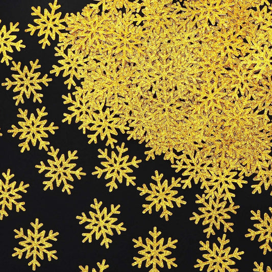 MARFOREVER Christmas Snowflake Glitter Confetti, Gold Snowflake Paper Confetti Winter Snow Sprinkles Sequins Table Centerpiece for Winter Wonderland Xmas Holiday Wedding Party Supplies Decorations