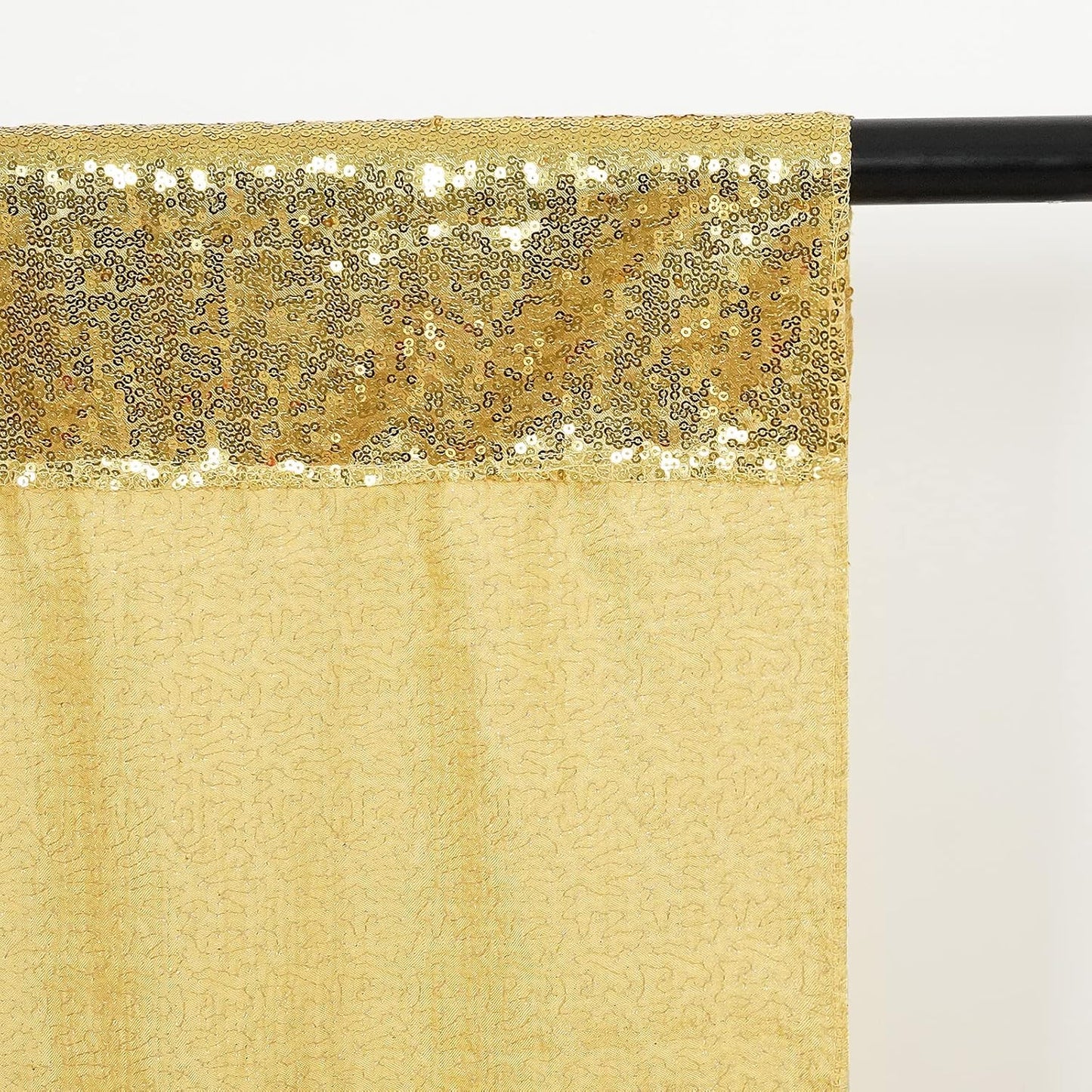 Poise3EHome 7Ft x 7Ft Gold Sequin Backdrop, Glitter Thick Satin Sequin Background Drapes Sequence Xmas Thanksgiving Backdrop for Wedding Party Holiday Festival Decor