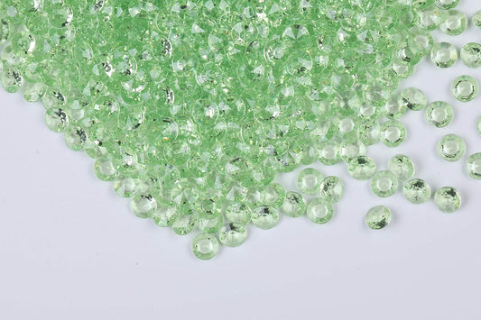 1000pcs/ Pack Wedding Table Acrylic Diamond Scatter Crystals Confetti Acrylic Gems Vase Fillers Rhinestones for Wedding, Bridal Shower, Vase Beads Decorations (12mm, Pale Green)