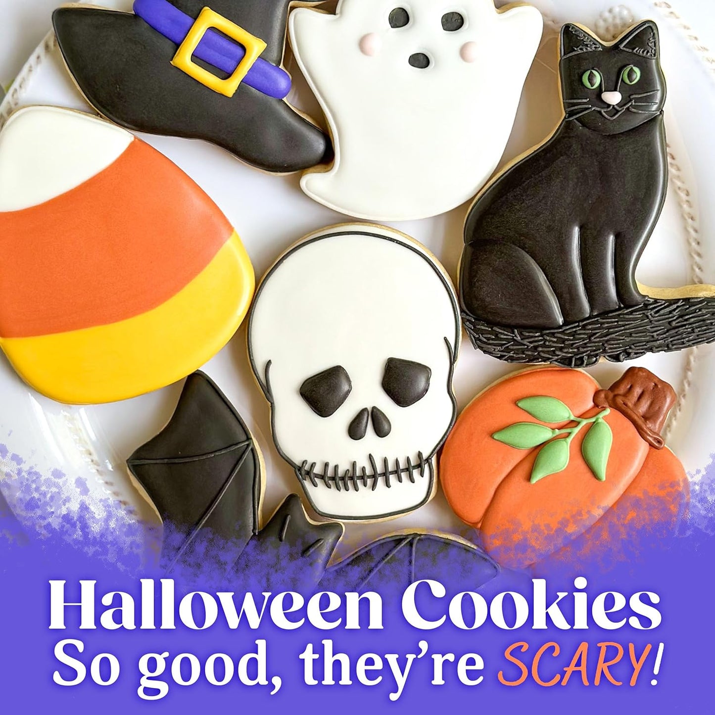 Halloween Cookie Cutters 3-Pc. Set Made in USA by Ann Clark, Pumpkin, Ghost, Bat