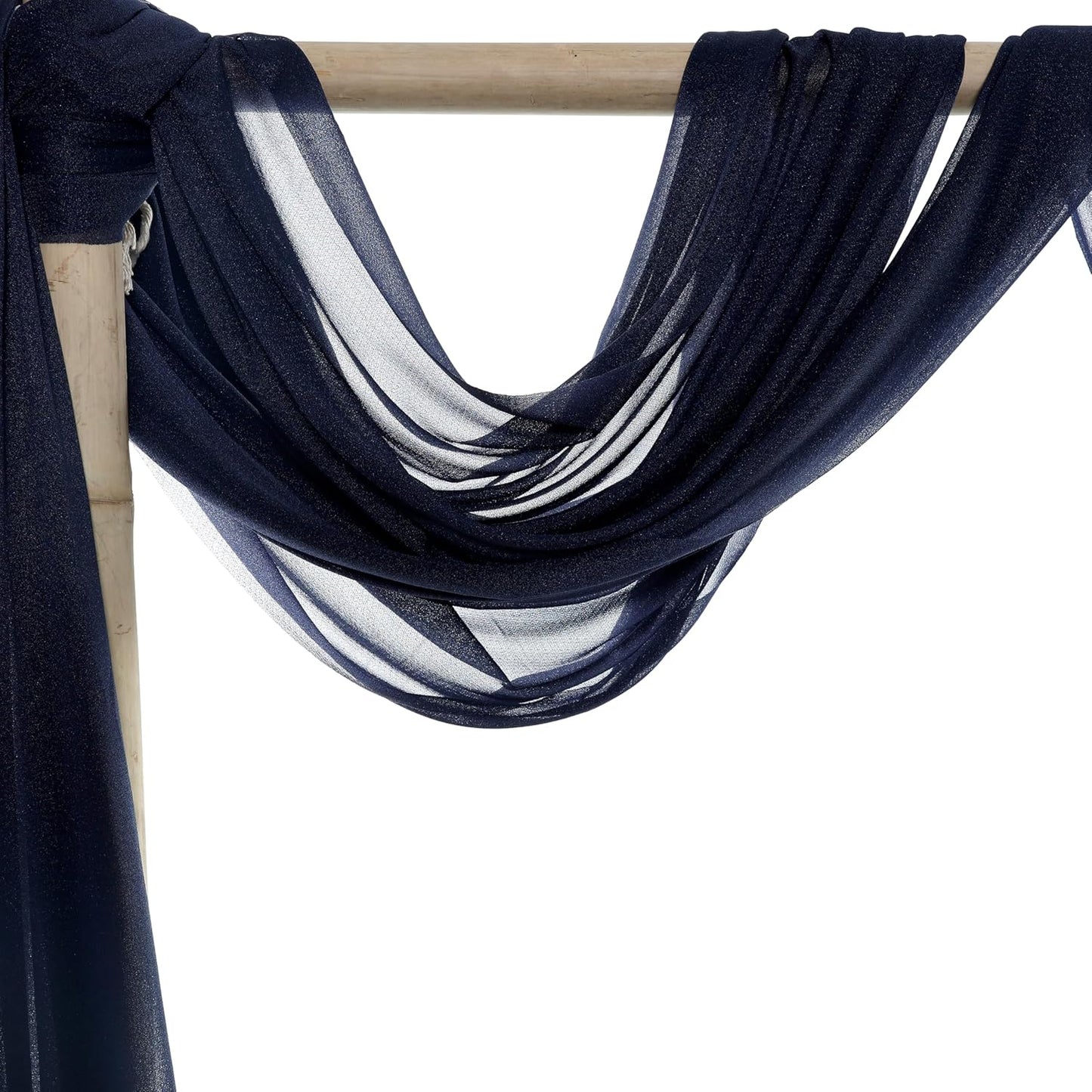 VDS Pack of 1 Panel (30 Inch X 20 Feet) Wedding Arch Draping Fabric Sheer Chiffon Fabric Drapery for Wedding Ceremony Reception Swag Backdrop Canopy Chuppah ARBO Altars Decoration (Navy Blue)